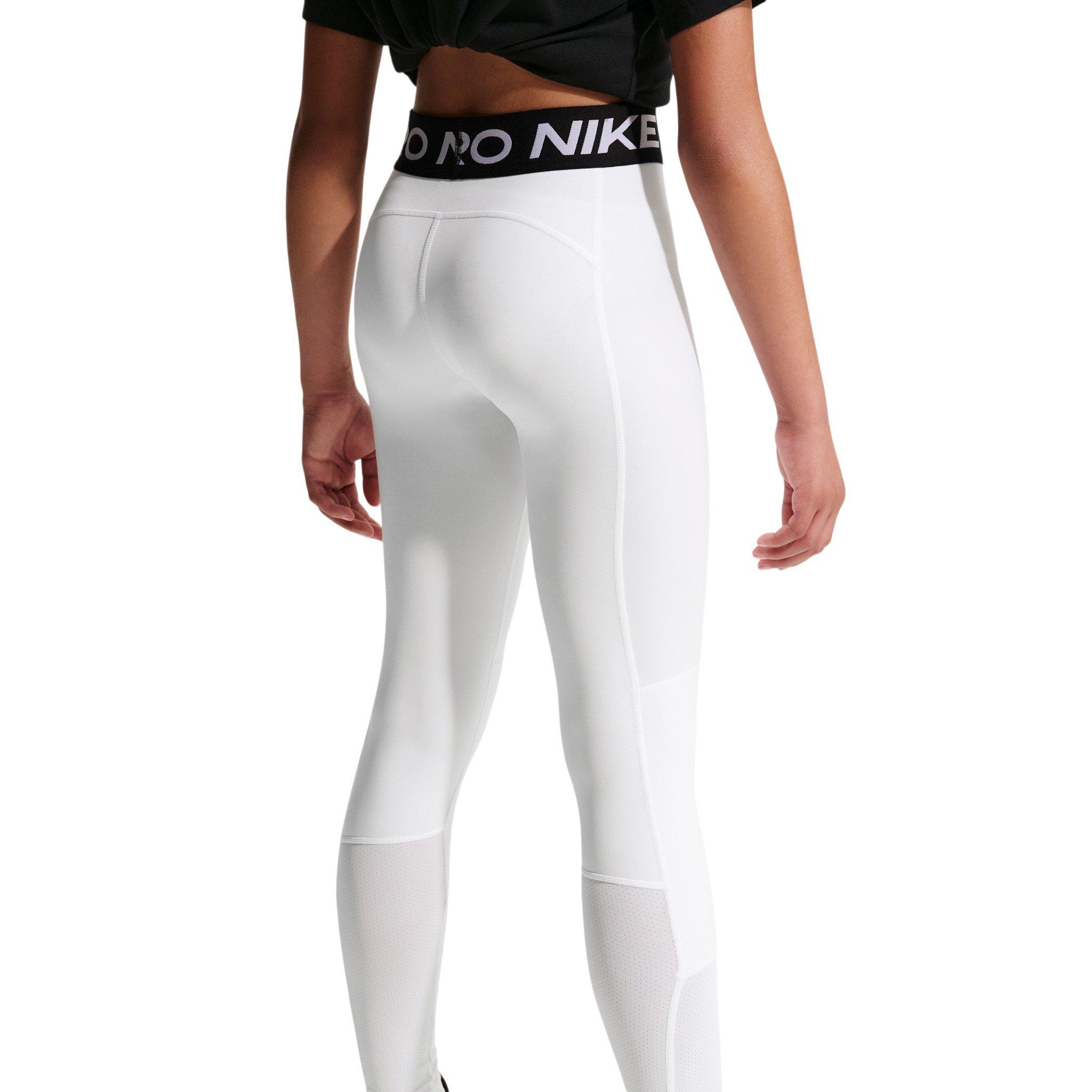 Nike Pro Big Girls' White Dri-FIT Leggings