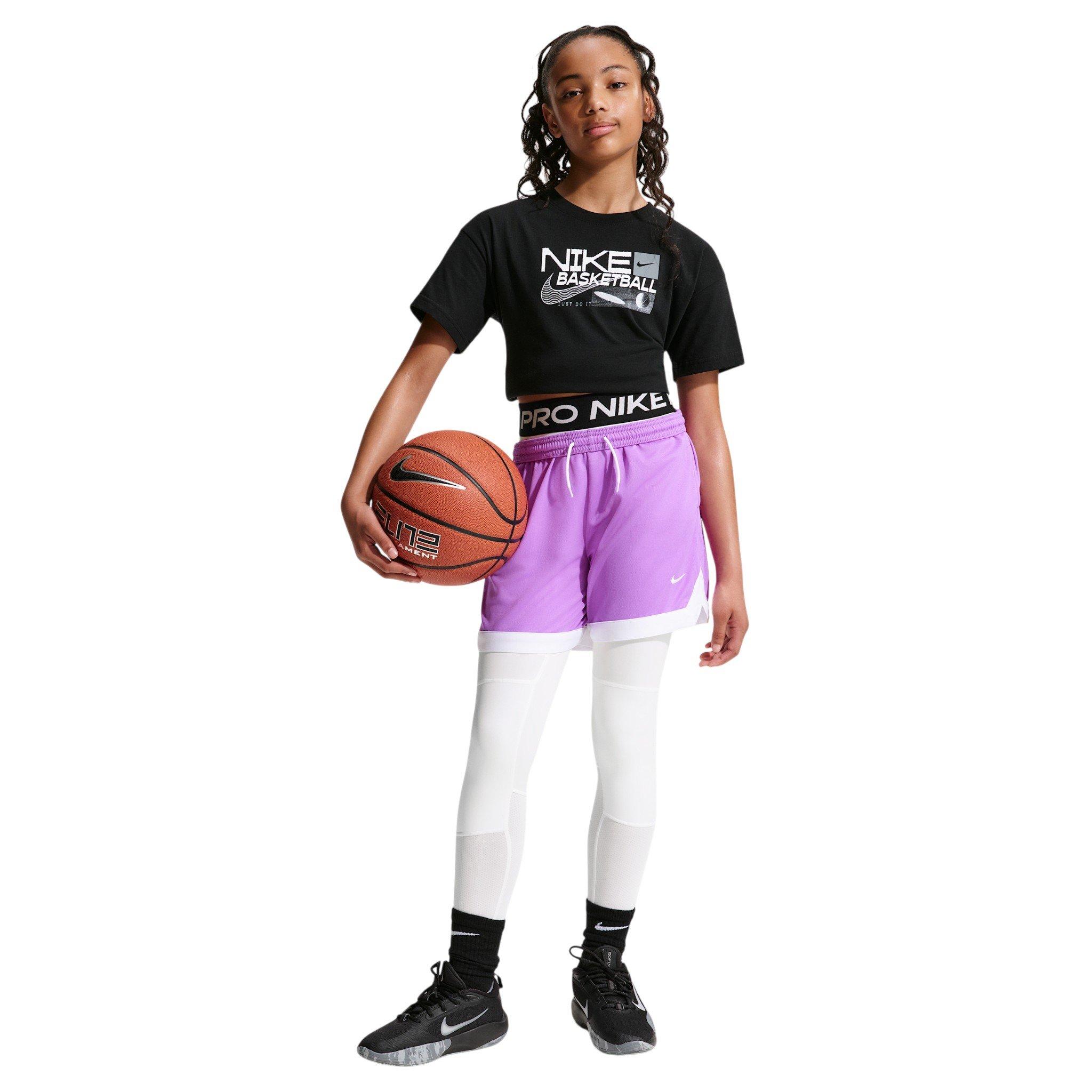 Nike Big Girls' Pro Dri-FIT Leggings - White - WHITE Thumbnail View 3