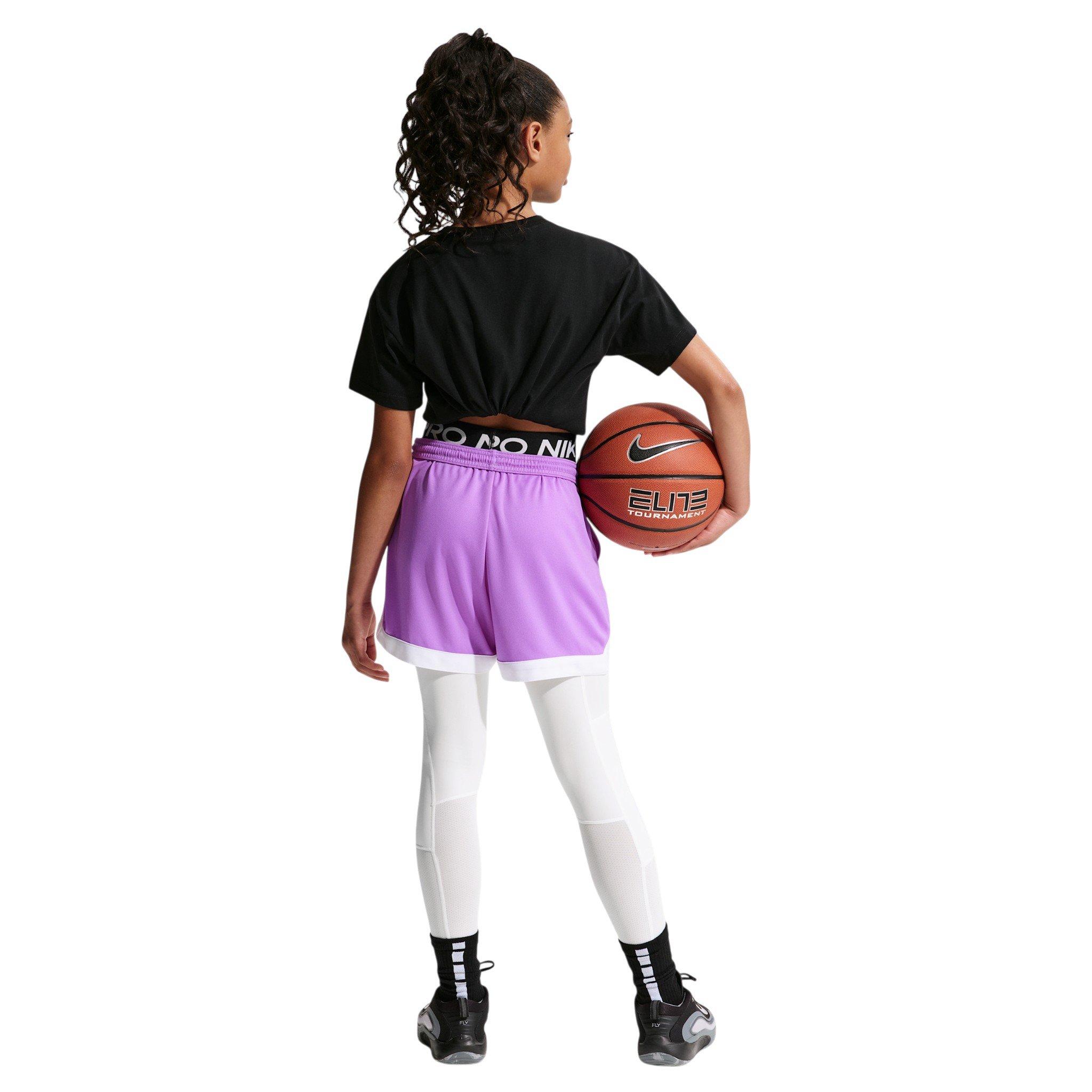 Nike Big Girls' Pro Dri-FIT Leggings - White - WHITE Thumbnail View 4