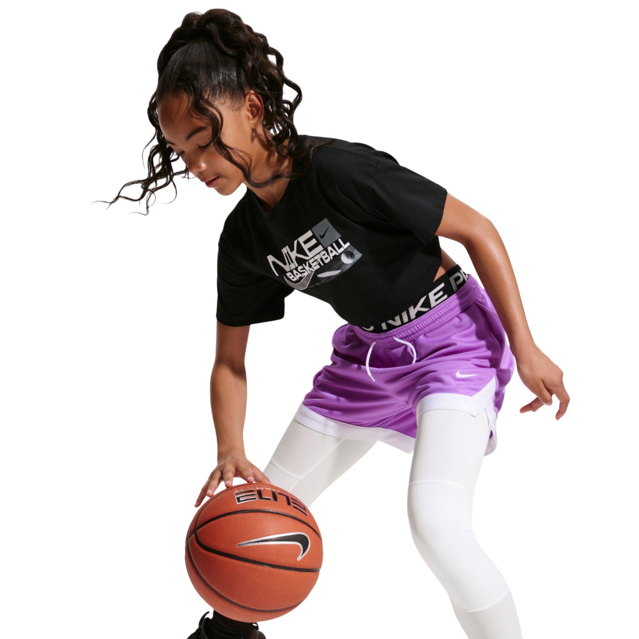 Nike Big Girls' Pro Dri-FIT Leggings - White - WHITE Thumbnail View 5