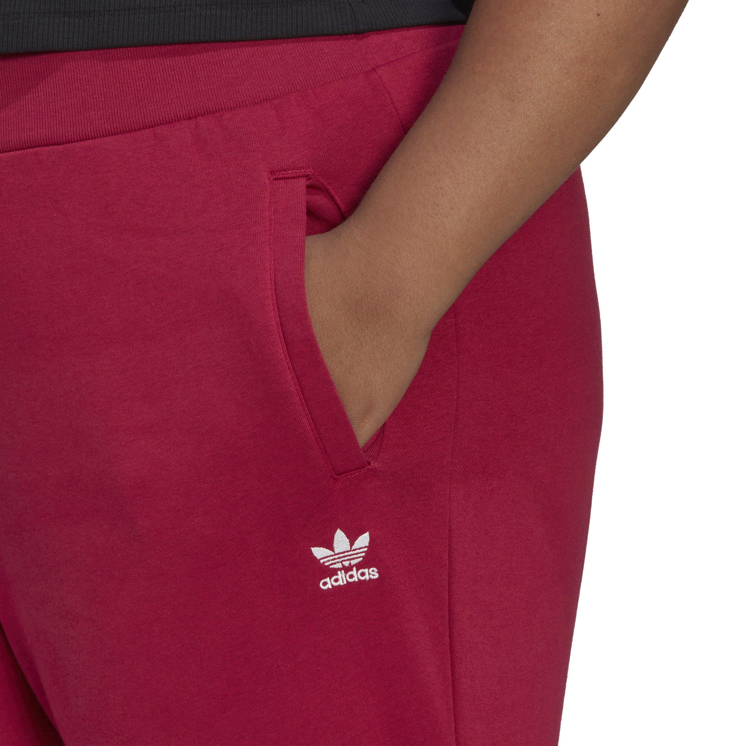 adidas Women\'s Adicolor - Originals Hibbett Gear | City Fleece Joggers-Red Essentials Slim