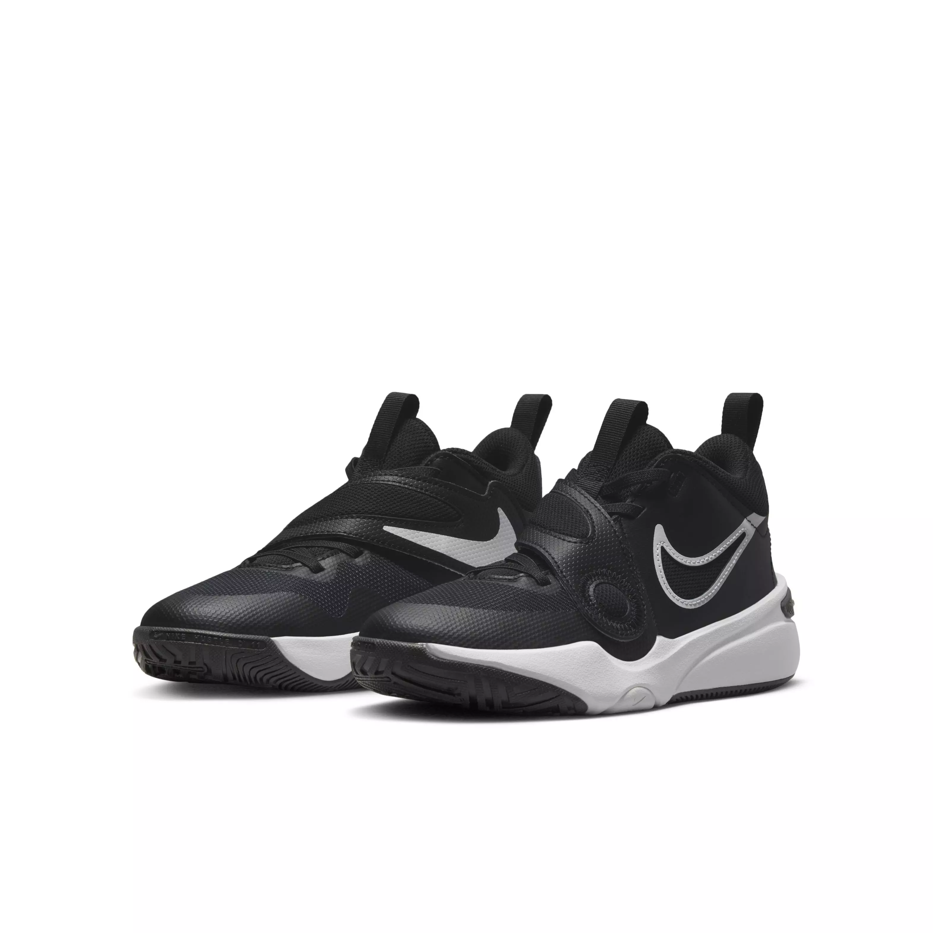 Nike Team Hustle D 11 "Black/White" Grade School Boys' Basketball Shoe - BLACK/WHITE