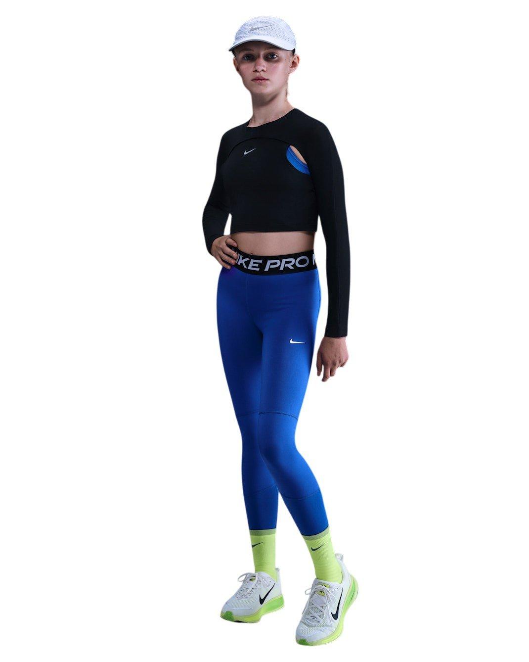 Nike Big Girls' Pro Dri-FIT Leggings - Blue - BLUE Thumbnail View 1