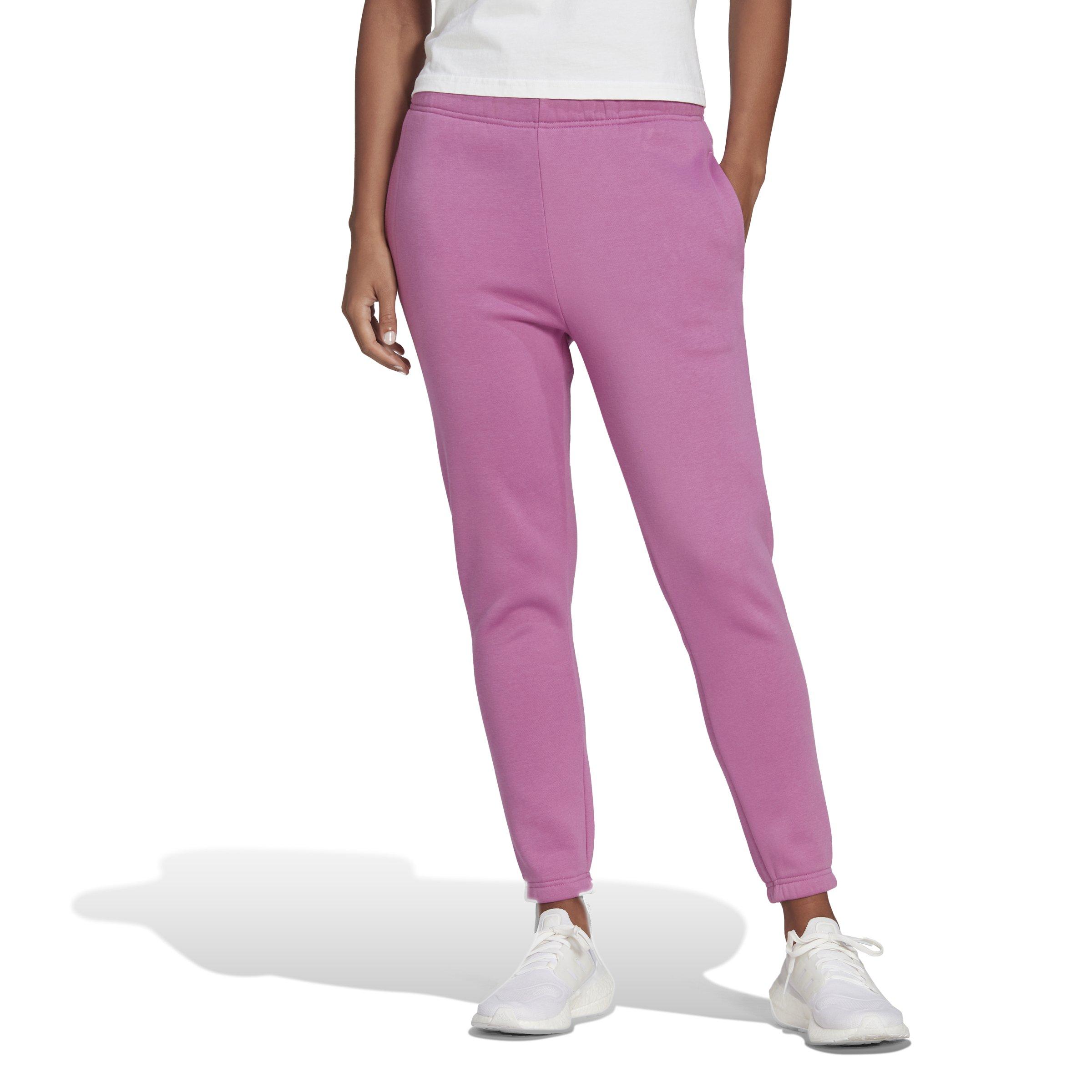 Adidas Pants Womens Medium Gray Purple Jogger 3 Stripe Lounge Stretch  Ladies Gym