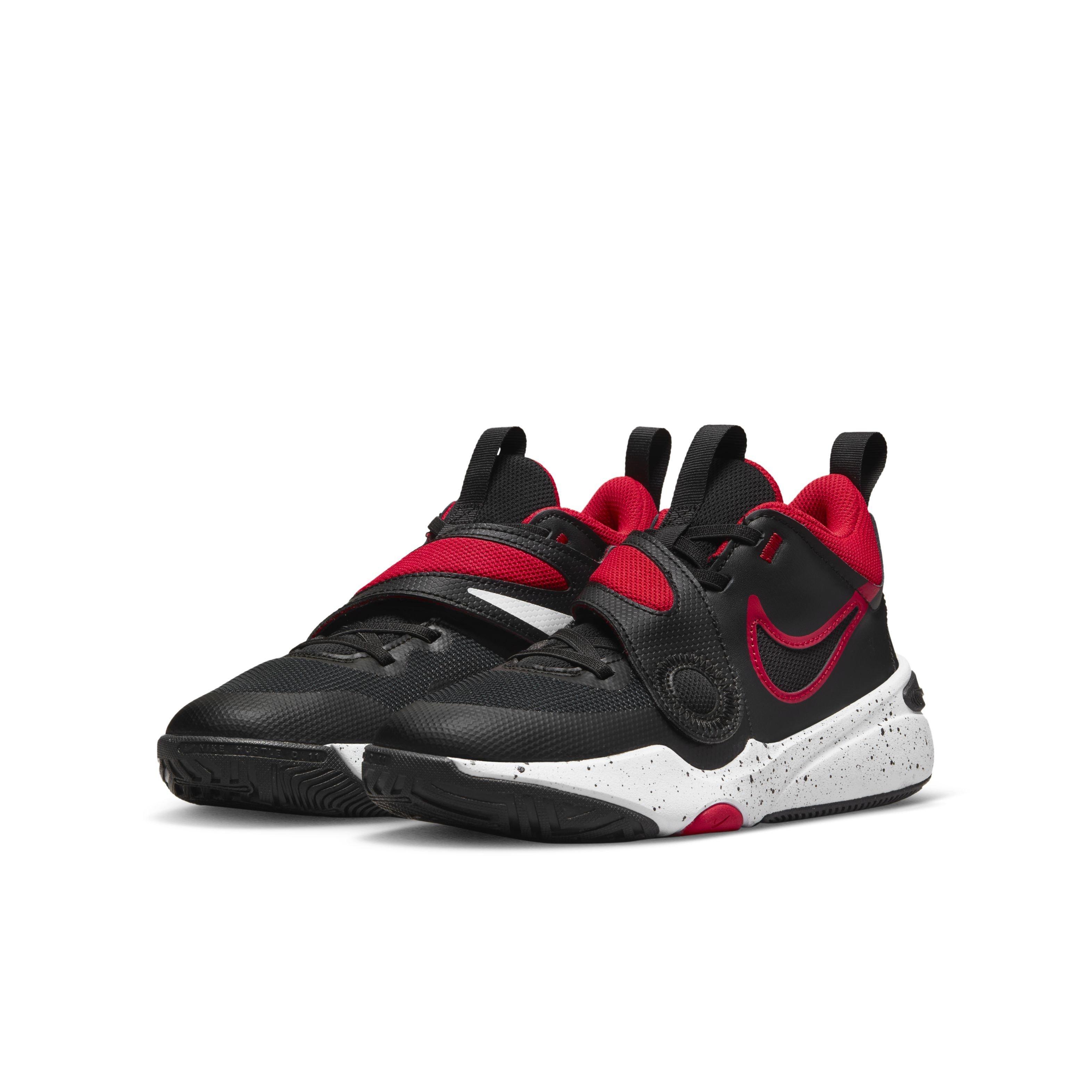 Nike Team Hustle D 11 Grade School Boys' "Black/White/University Red" Basketball Shoe