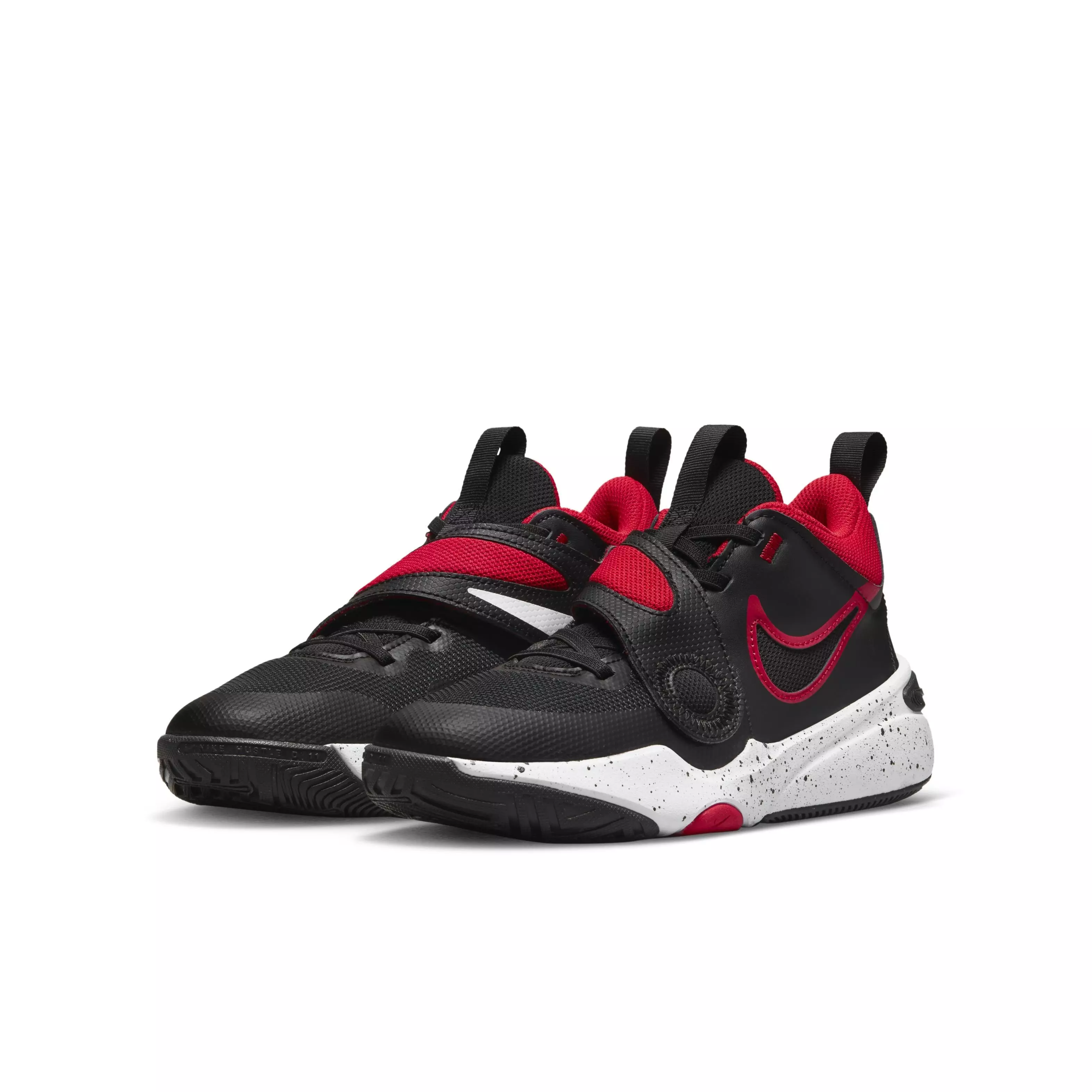 Nike Team Hustle D 11 "Black/White/University Red" Grade School Boys' Basketball Shoe - BLACK/WHITE/RED