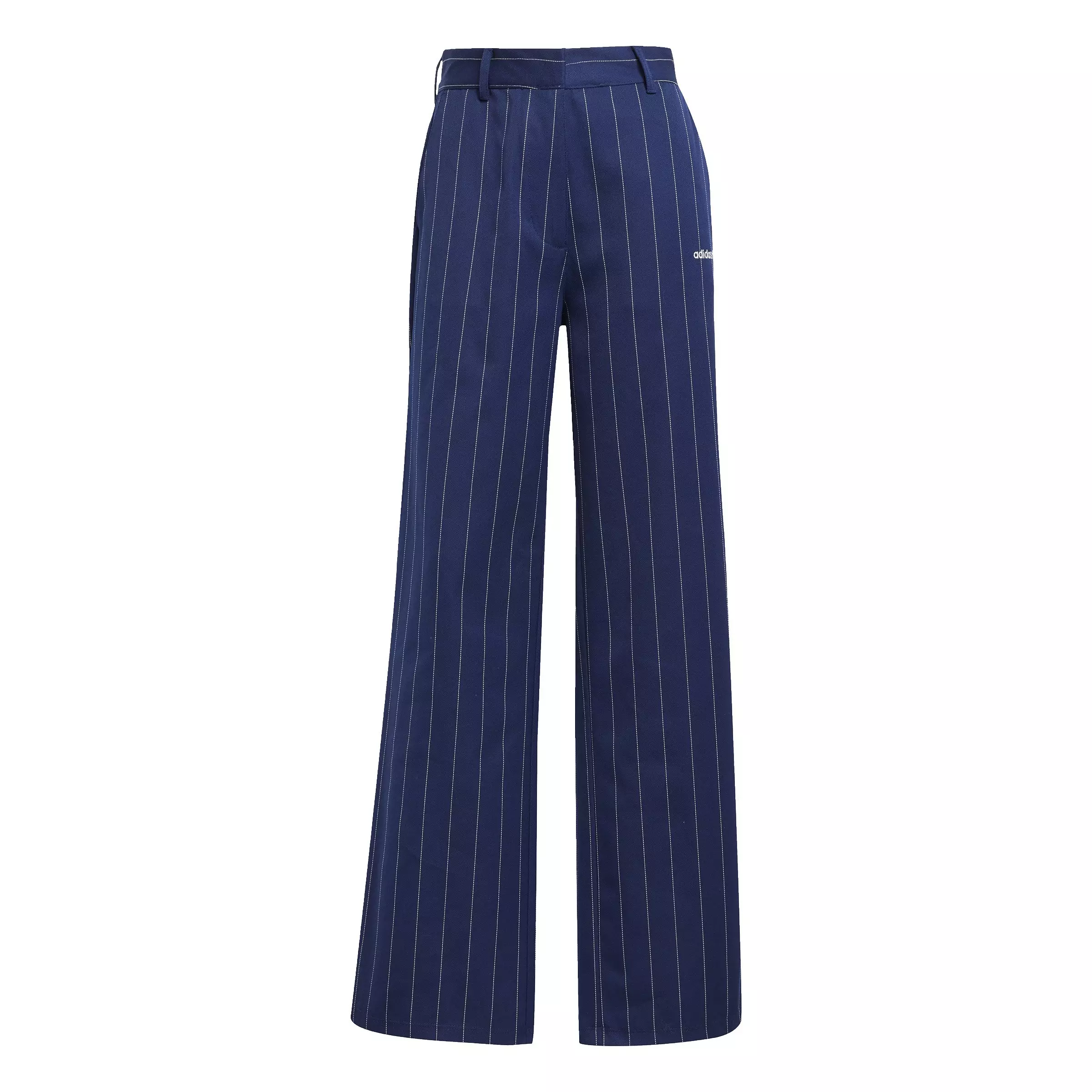 adidas Originals Women's Pinstripe Twill Loose Trousers -Blue - BLUE