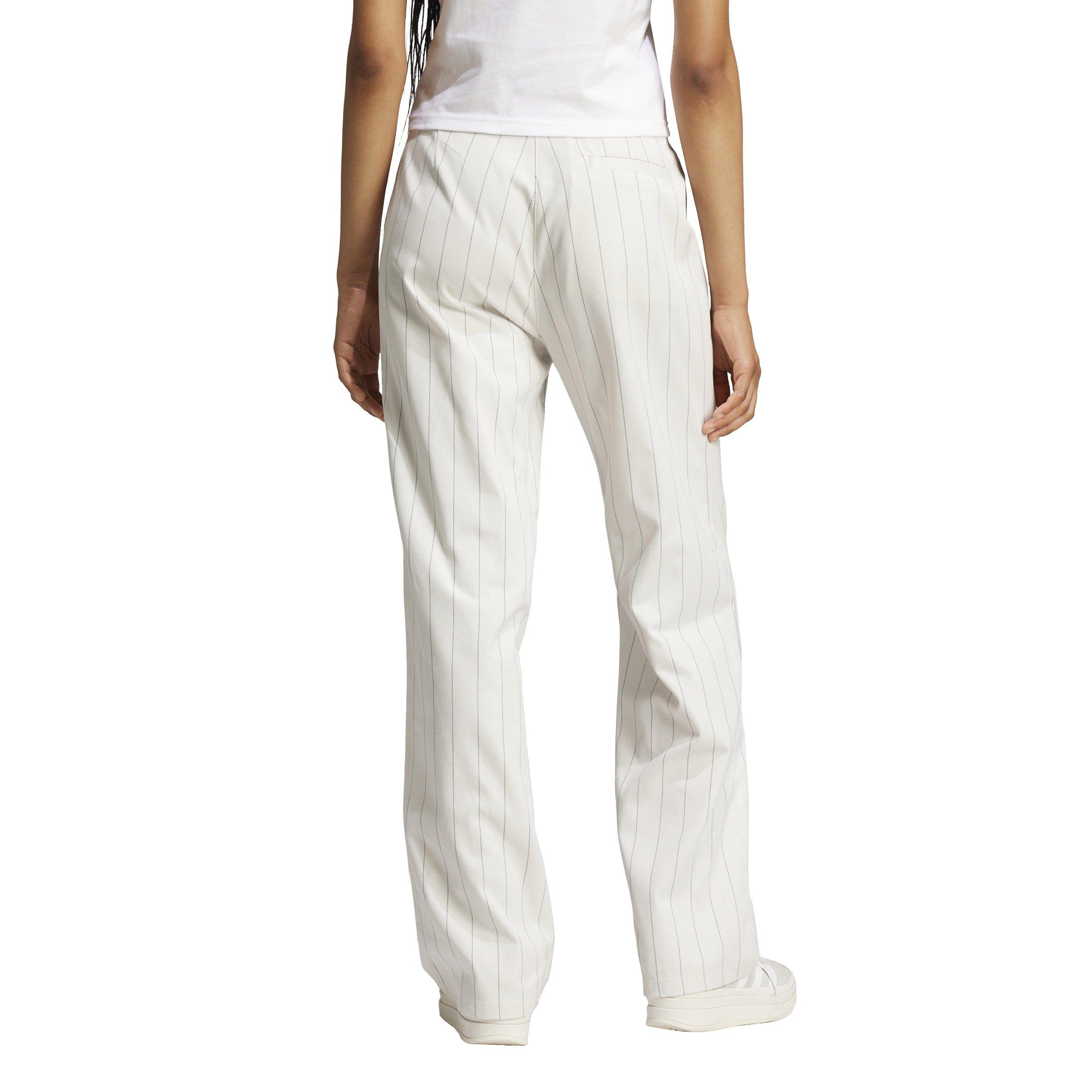 adidas Originals Women's Pinstripe Twill Loose Trousers -White - WHITE Thumbnail View 2