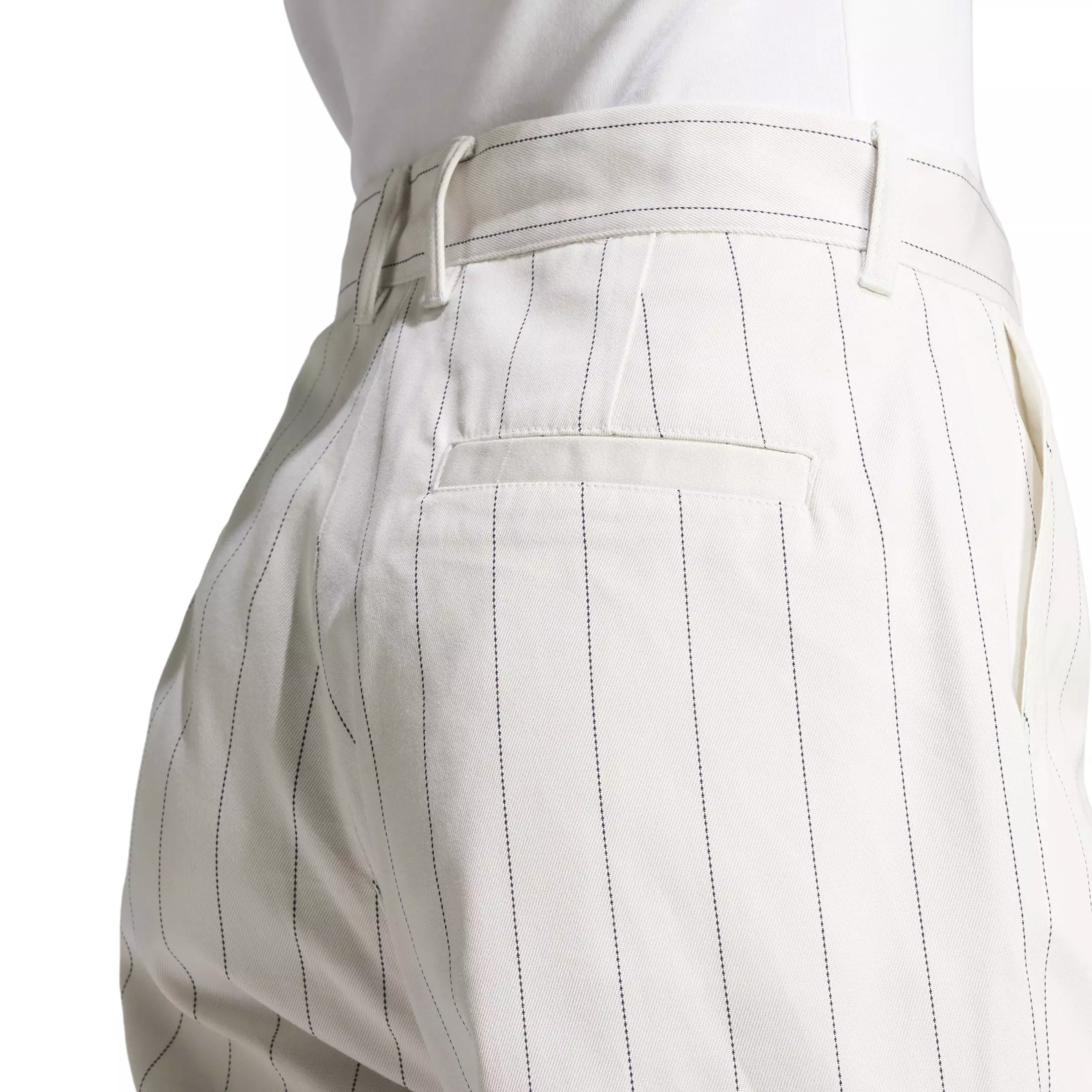 adidas Originals Women's Pinstripe Twill Loose Trousers -White - WHITE