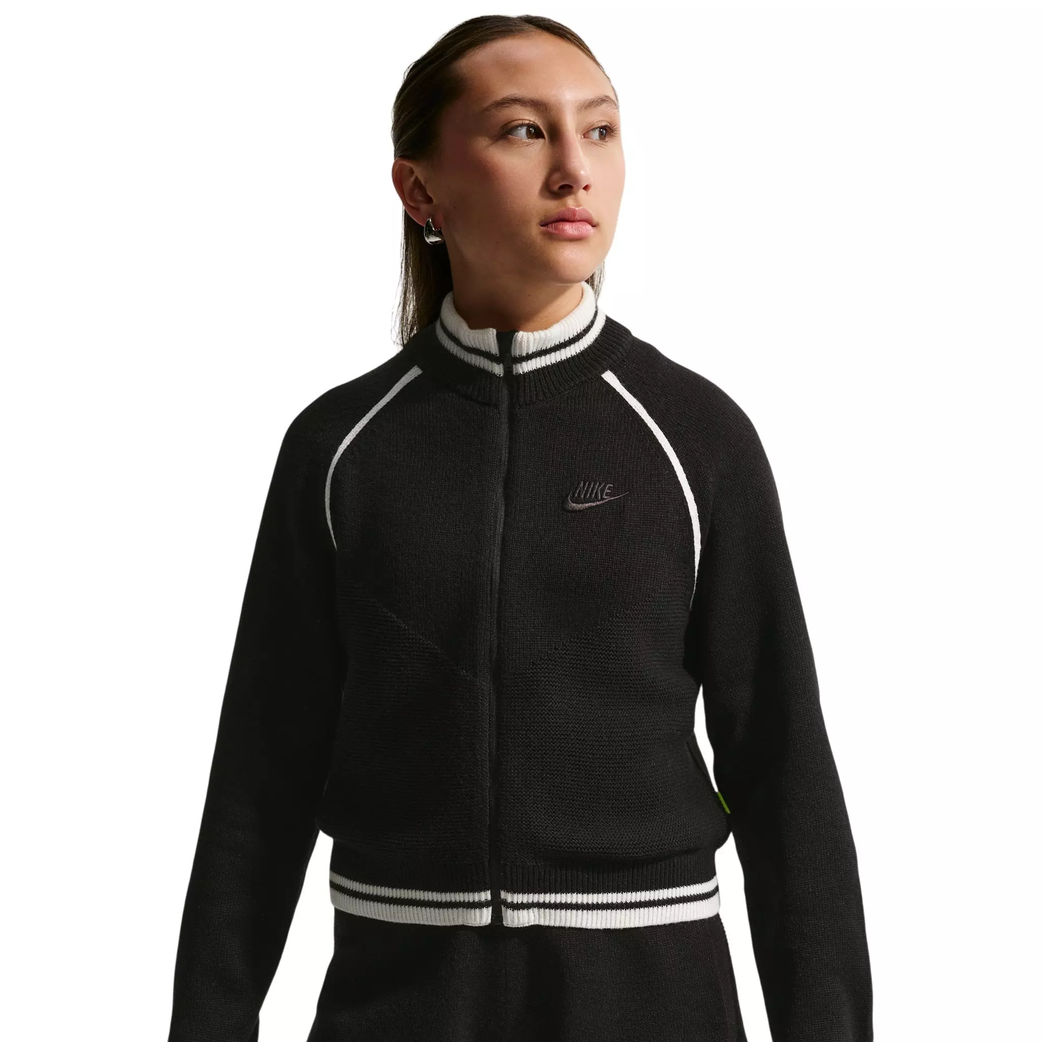 Nike Big Girls' Sportswear Collection Sweater Track Jacket - Black - BLACK