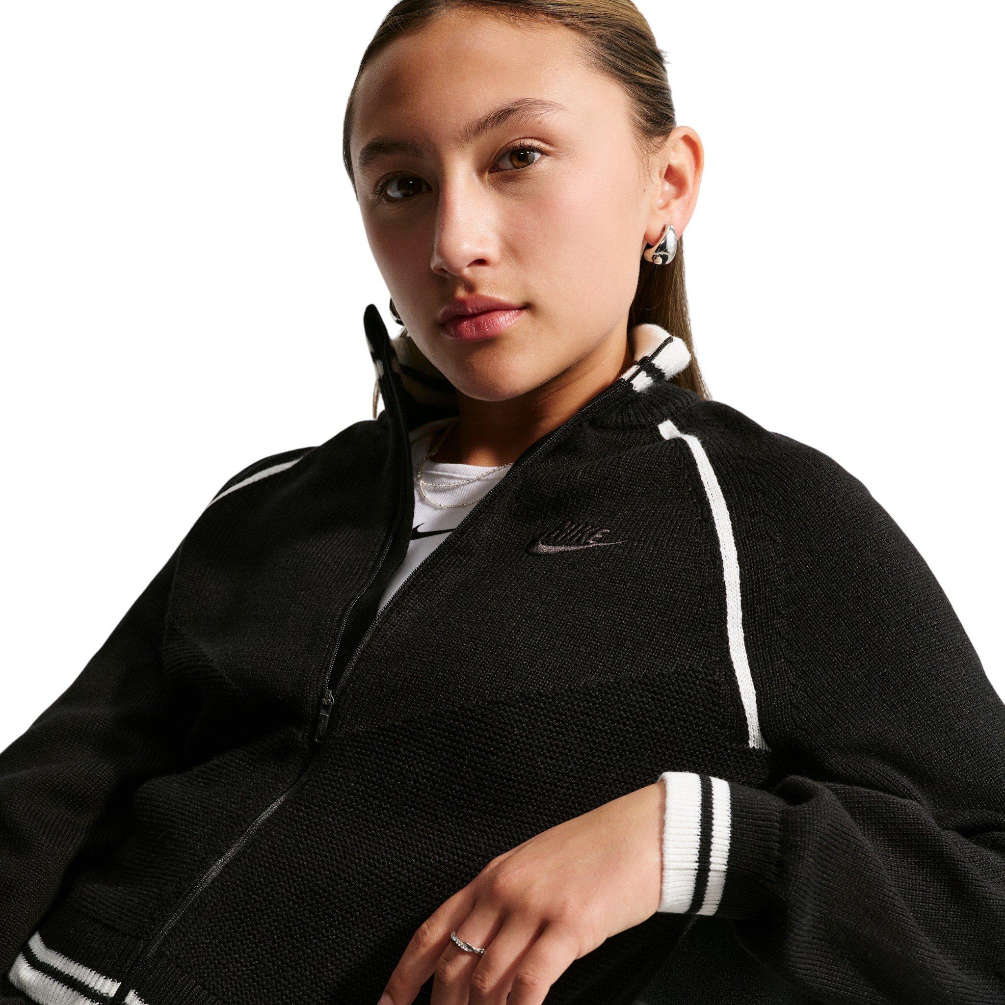 Nike Big Girls' Sportswear Collection Sweater Track Jacket - Black - BLACK