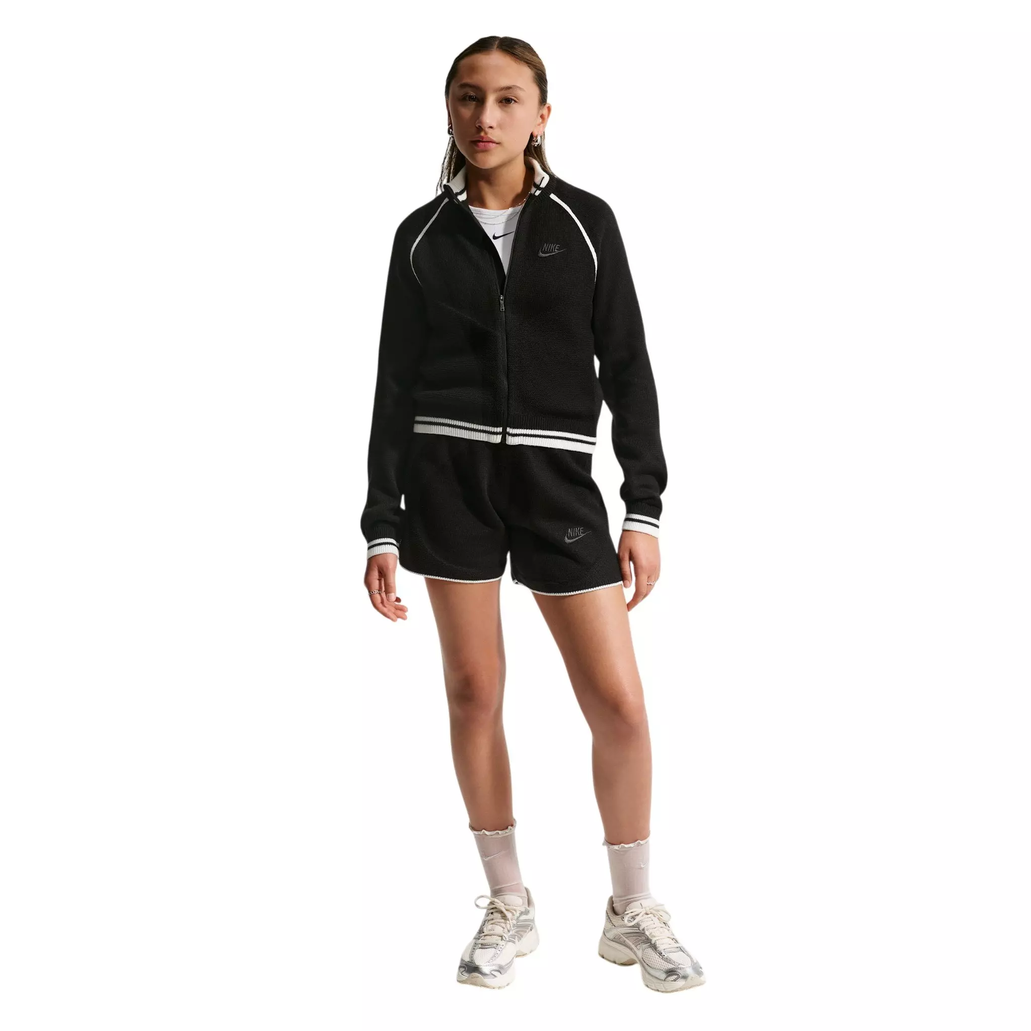 Nike Big Girls' Sportswear Collection Sweater Track Jacket - Black - BLACK