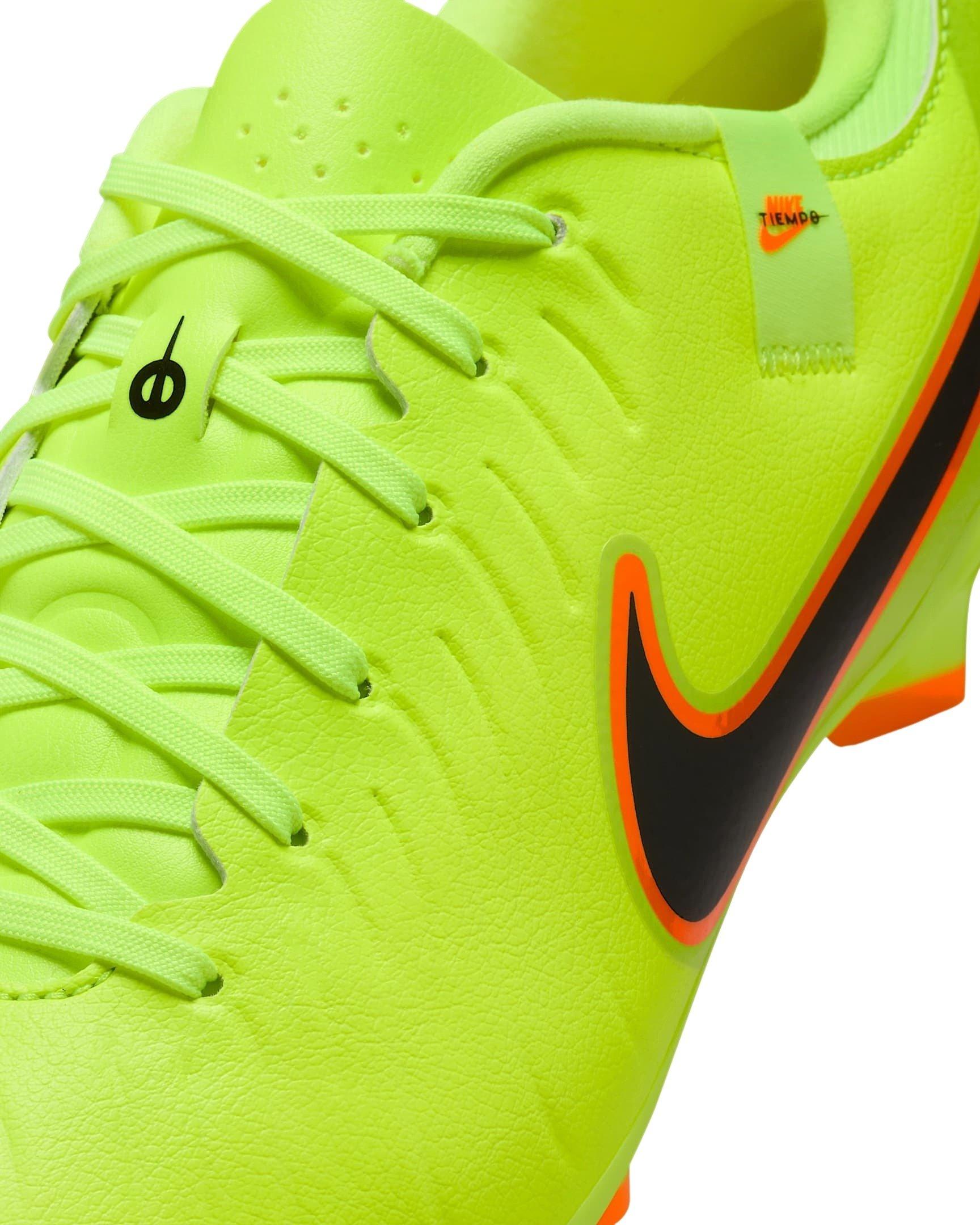 Nike Tiempo Legend 10 Academy MG "Volt/Black" Men's Soccer Cleat - VOLT/BLACK Thumbnail View 6