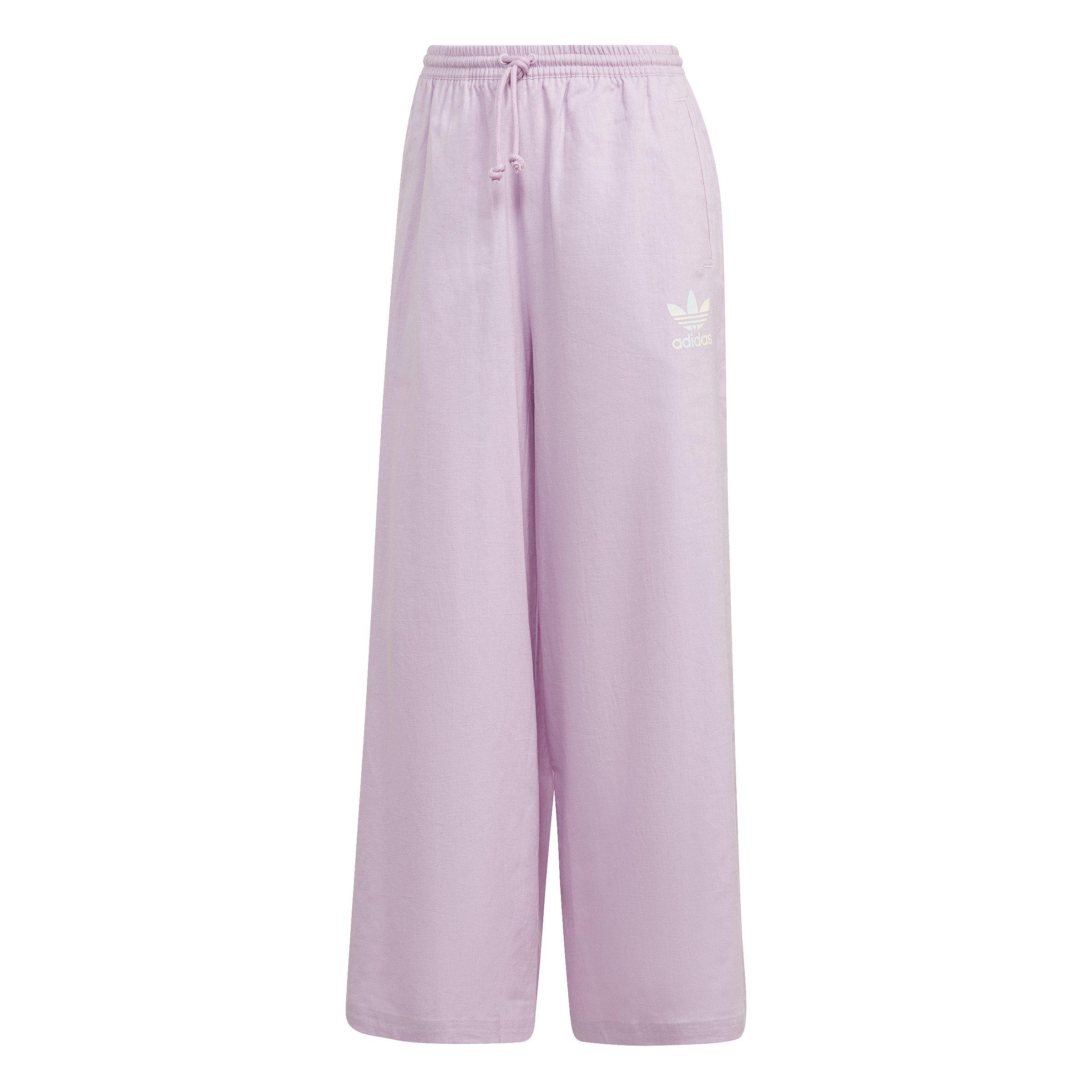 adidas Originals Women's 7/8 Linen Wide Leg Pants-Purple