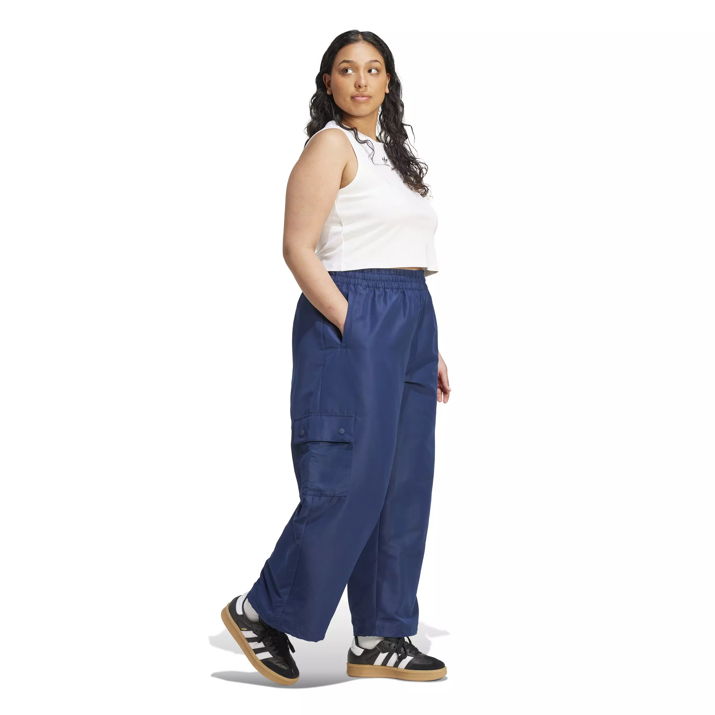 adidas Originals Women's Woven Essentials Cargo Joggers -Blue - BLUE
