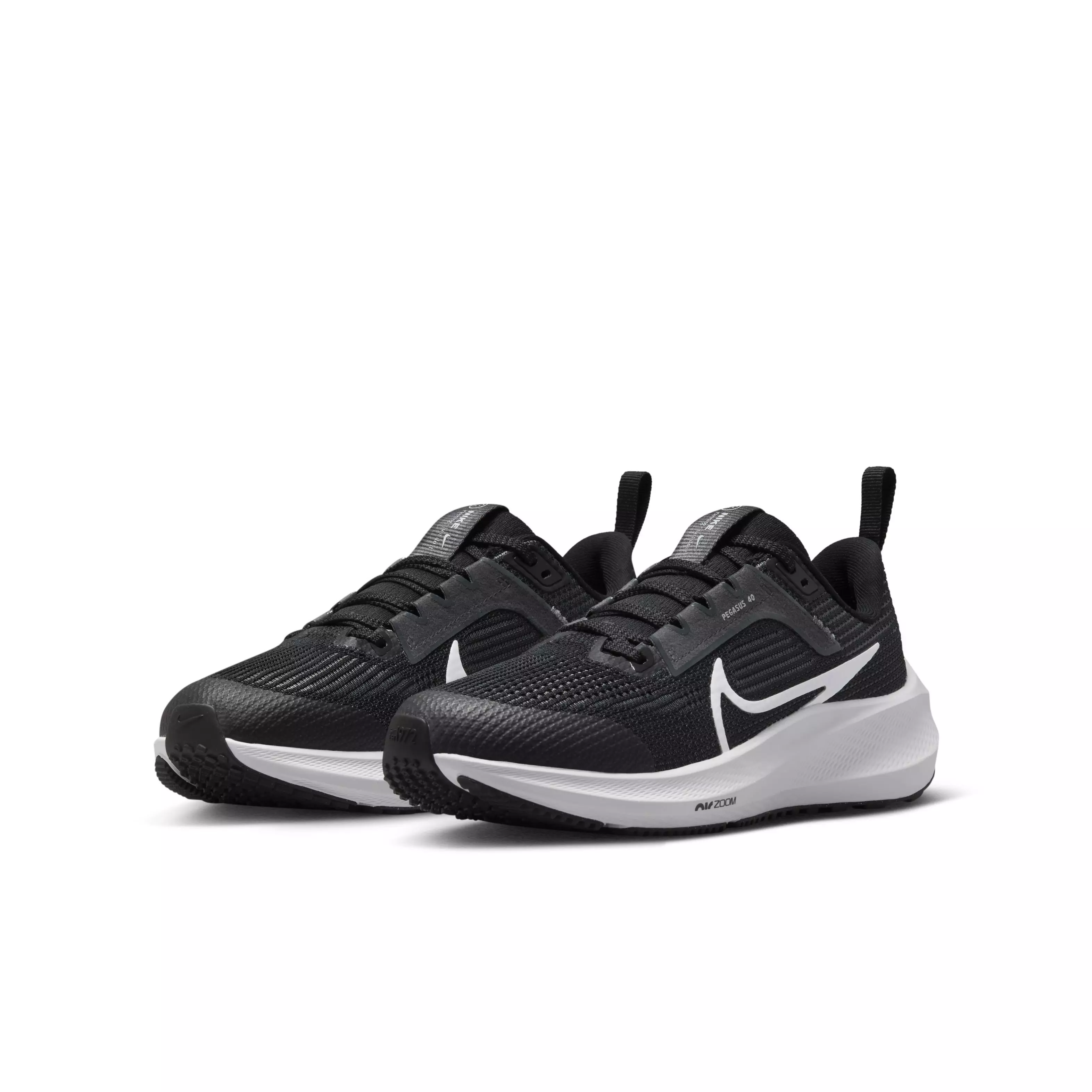 Nike Pegasus 40 "Black/Iron Grey/White" Grade School Boys' Running Shoe - BLACK/GREY/WHITE