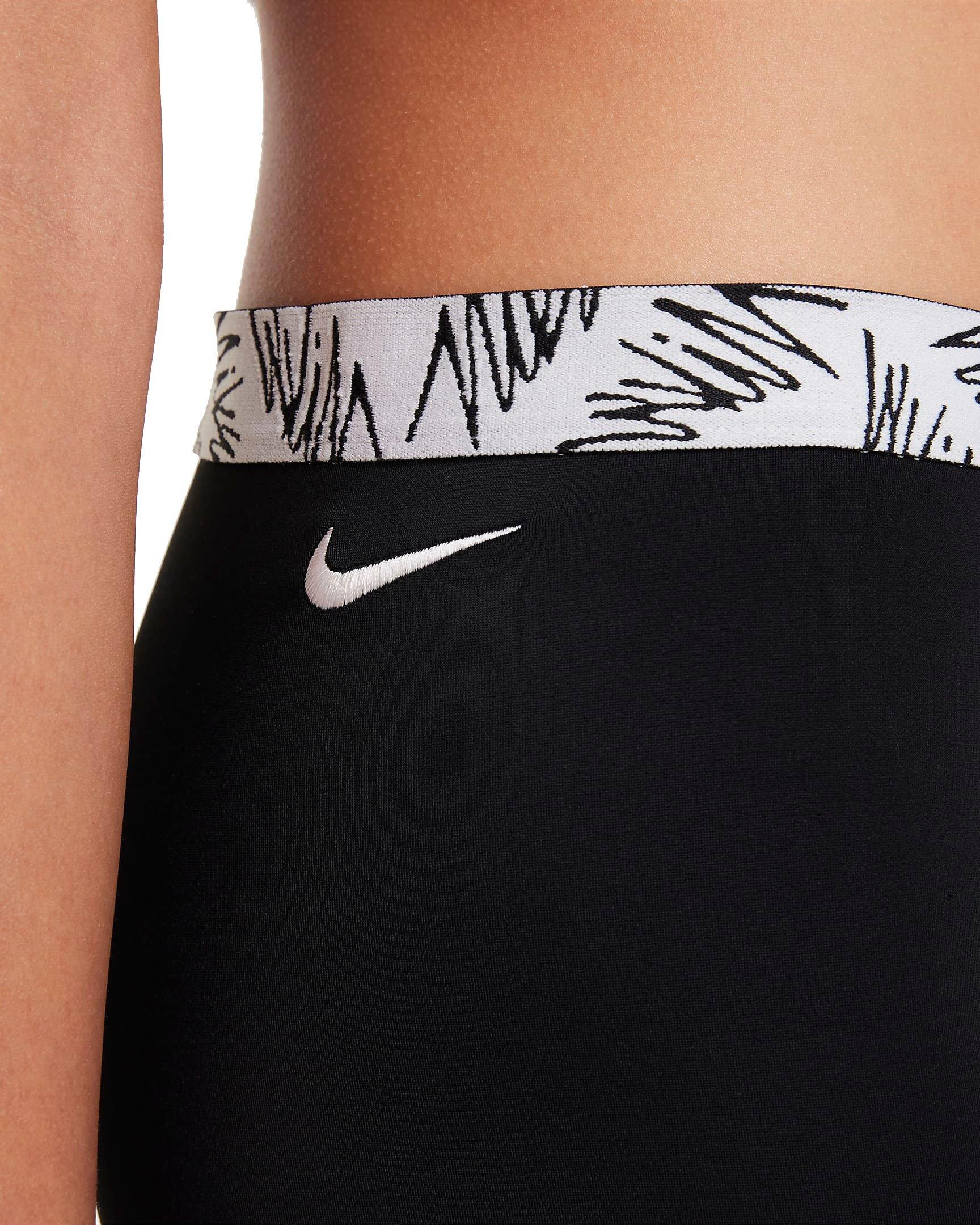 Nike Big Girls Script Logo Crossback Sport Bikini & Short Set - BLACK Thumbnail View 4