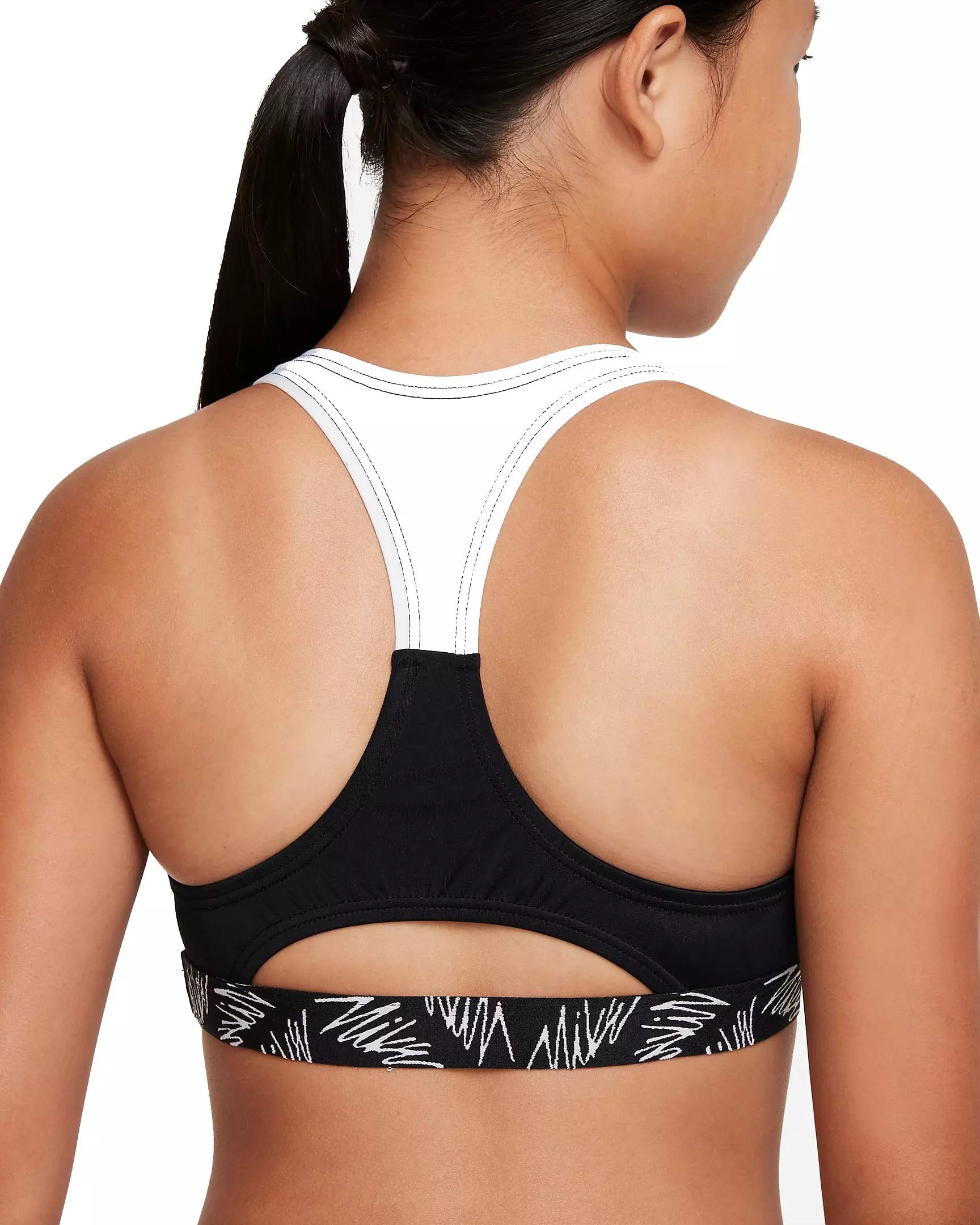 Nike Big Girls Script Logo Crossback Sport Bikini & Short Set - BLACK