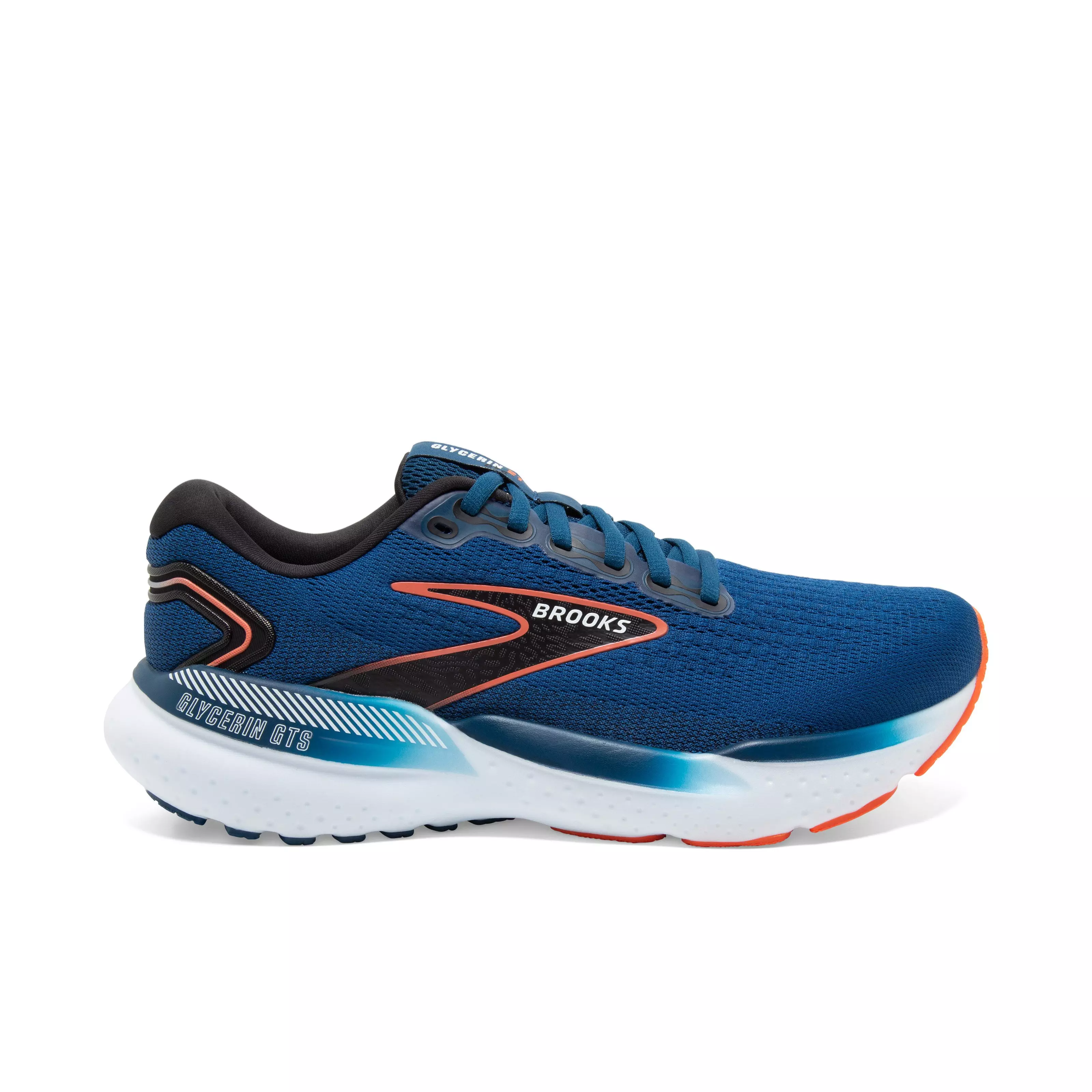 Brooks Glycerin GTS 21 "Blue Opal/Black/Nasturtium" Men's Running Shoe - BLUE/BLACK/NASTURTIUM