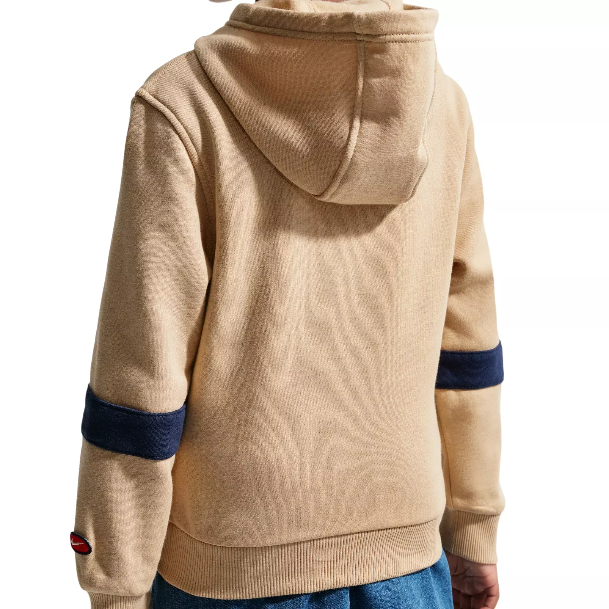 Nike Big Kids' Sportswear Club Fleece Hoodie - Brown/Navy - BROWN/NAVY