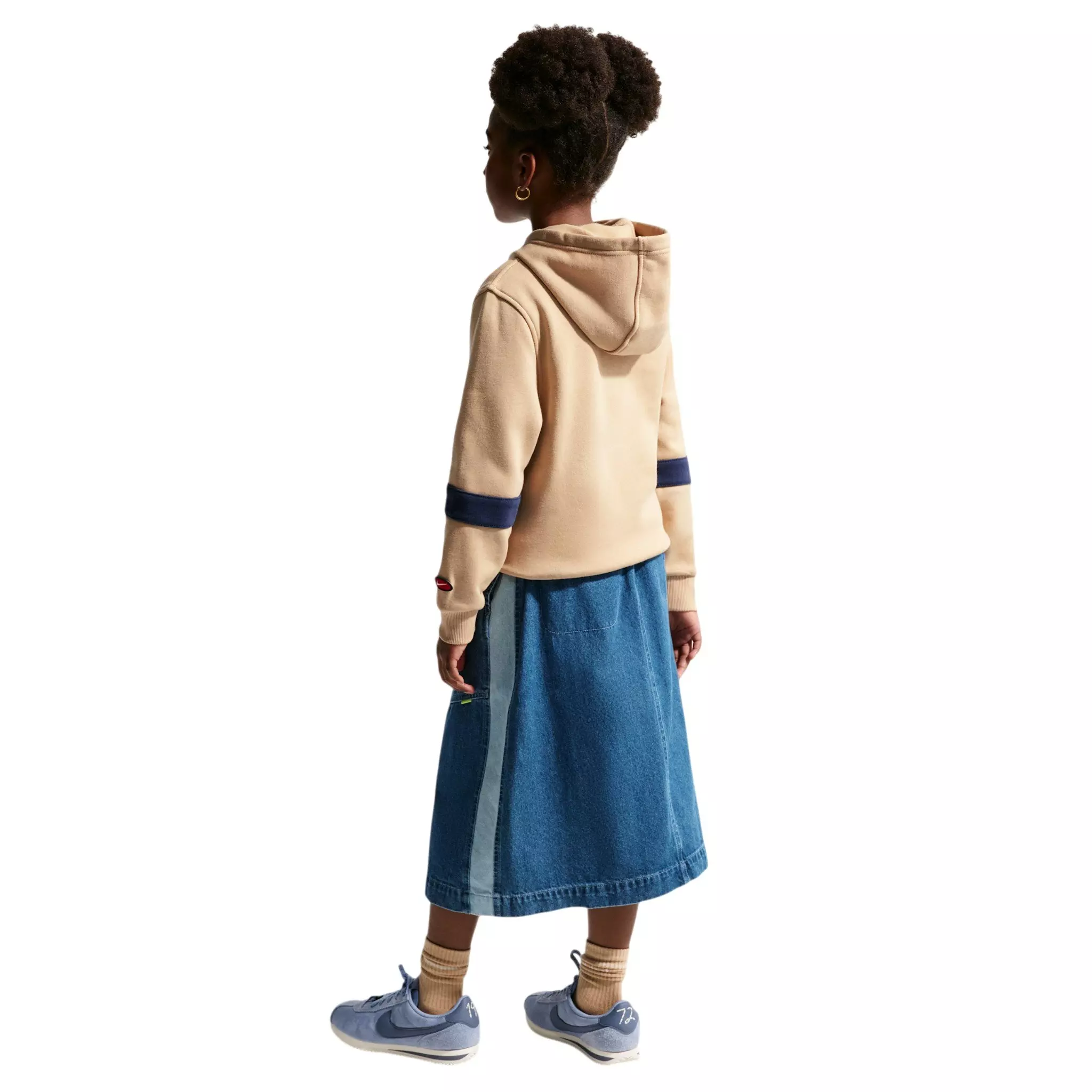 Nike Big Kids' Sportswear Club Fleece Hoodie - Brown/Navy - BROWN/NAVY