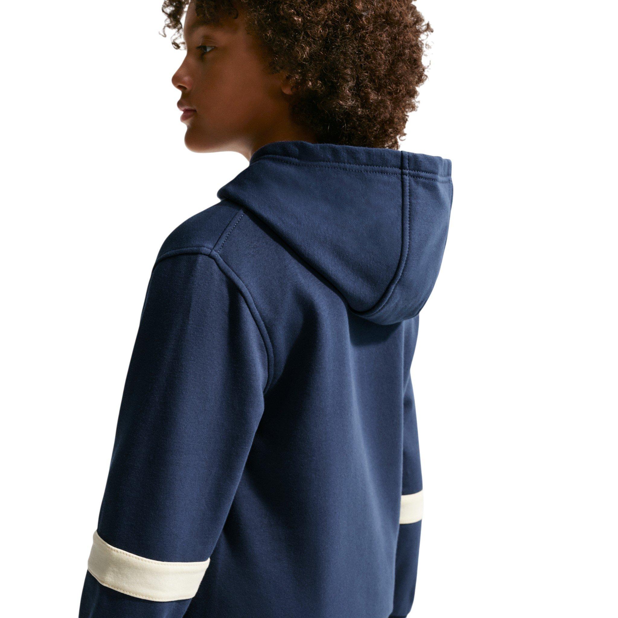Nike Big Kids' Sportswear Club Fleece Hoodie - Navy/Green - NAVY/GREEN