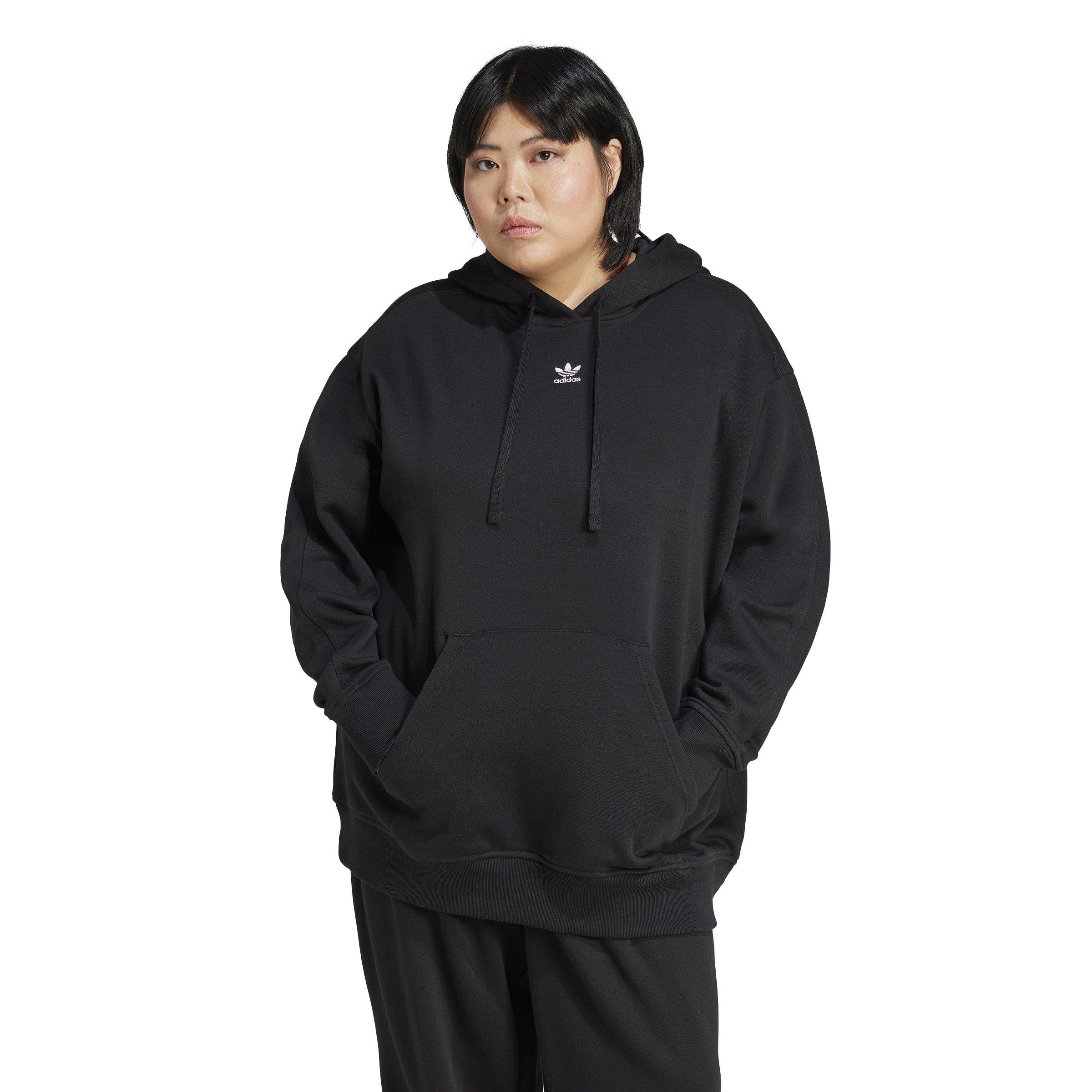adidas Originals Women's Oversized Essentials Fleece Hoodie -Black - BLACK Thumbnail View 1