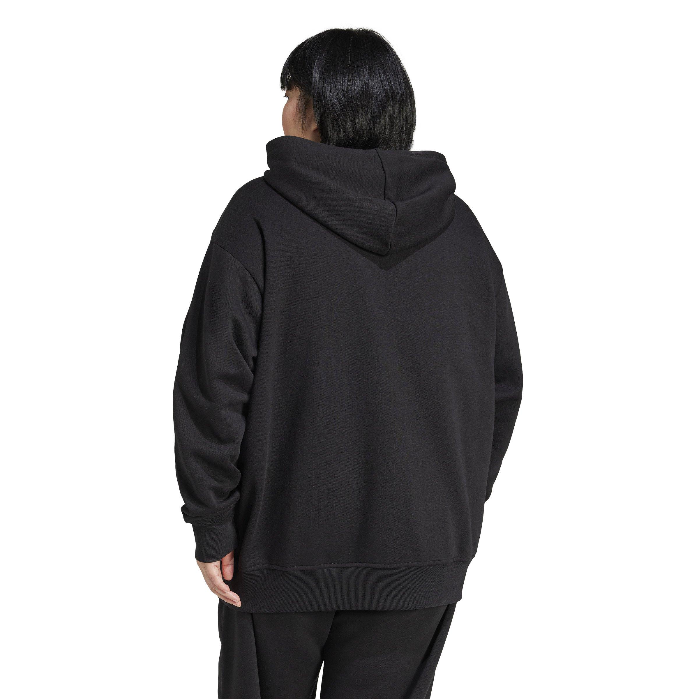 adidas Originals Women's Oversized Essentials Fleece Hoodie -Black - BLACK Thumbnail View 2