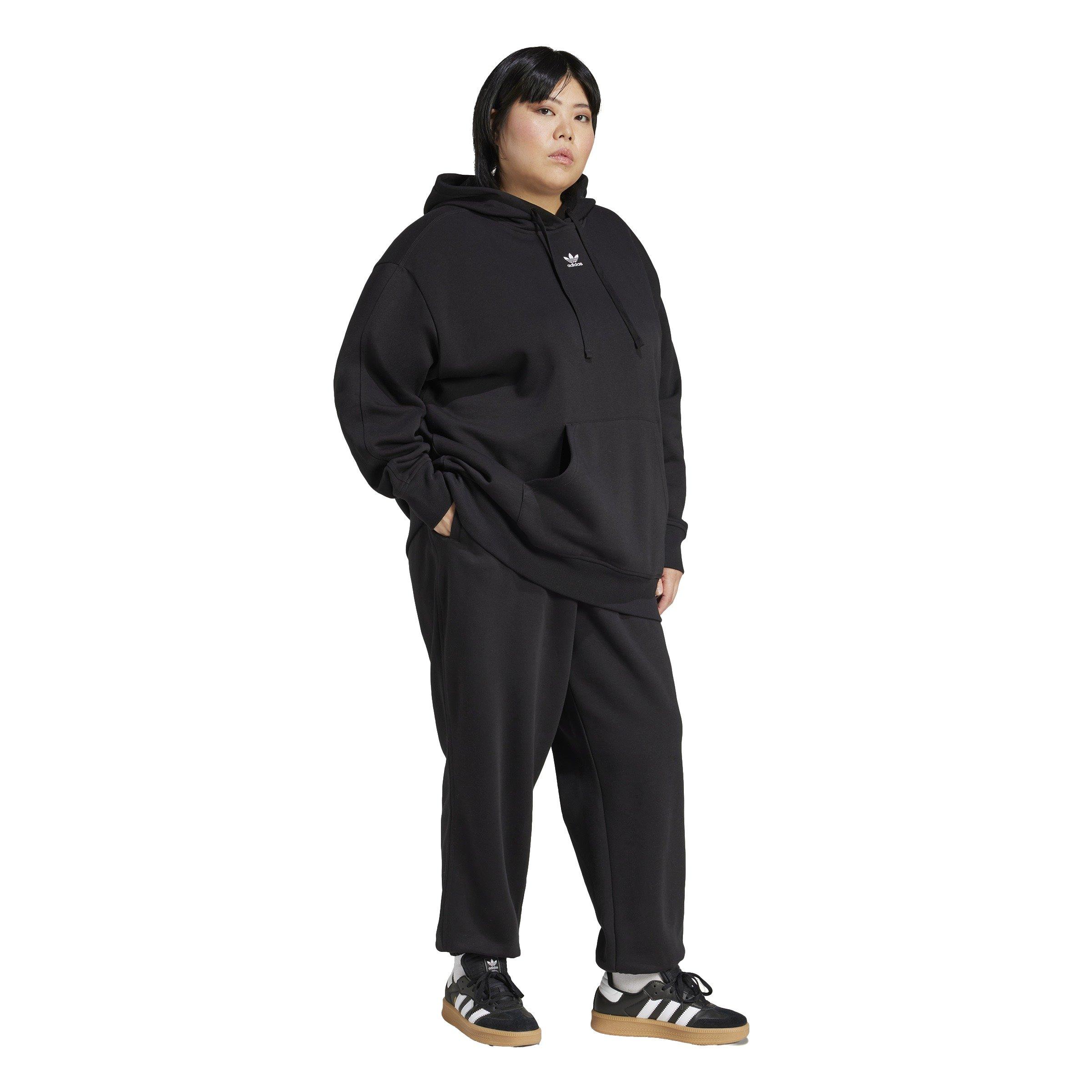 adidas Originals Women's Oversized Essentials Fleece Hoodie -Black - BLACK Thumbnail View 5