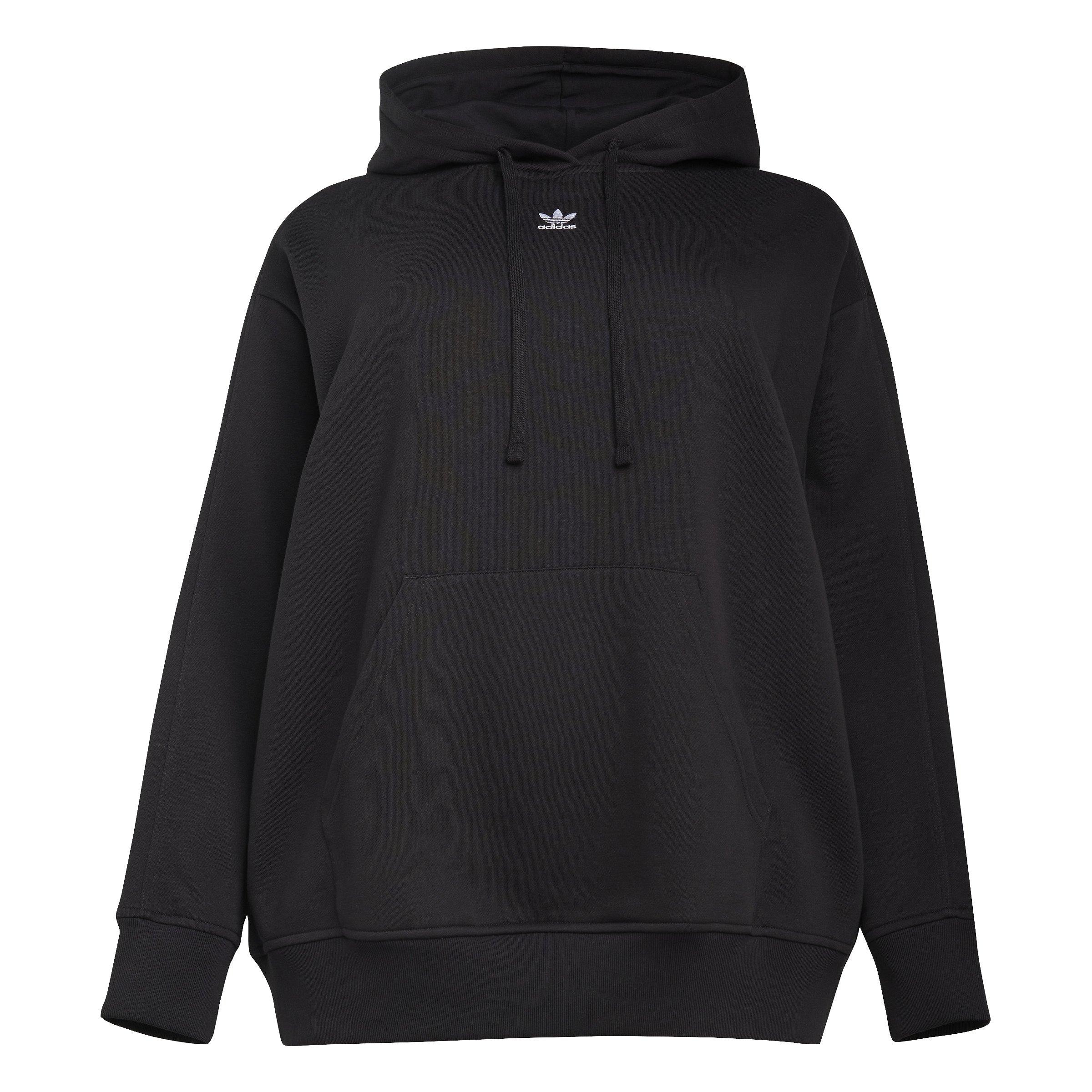 adidas Originals Women's Oversized Essentials Fleece Hoodie -Black - BLACK Thumbnail View 6