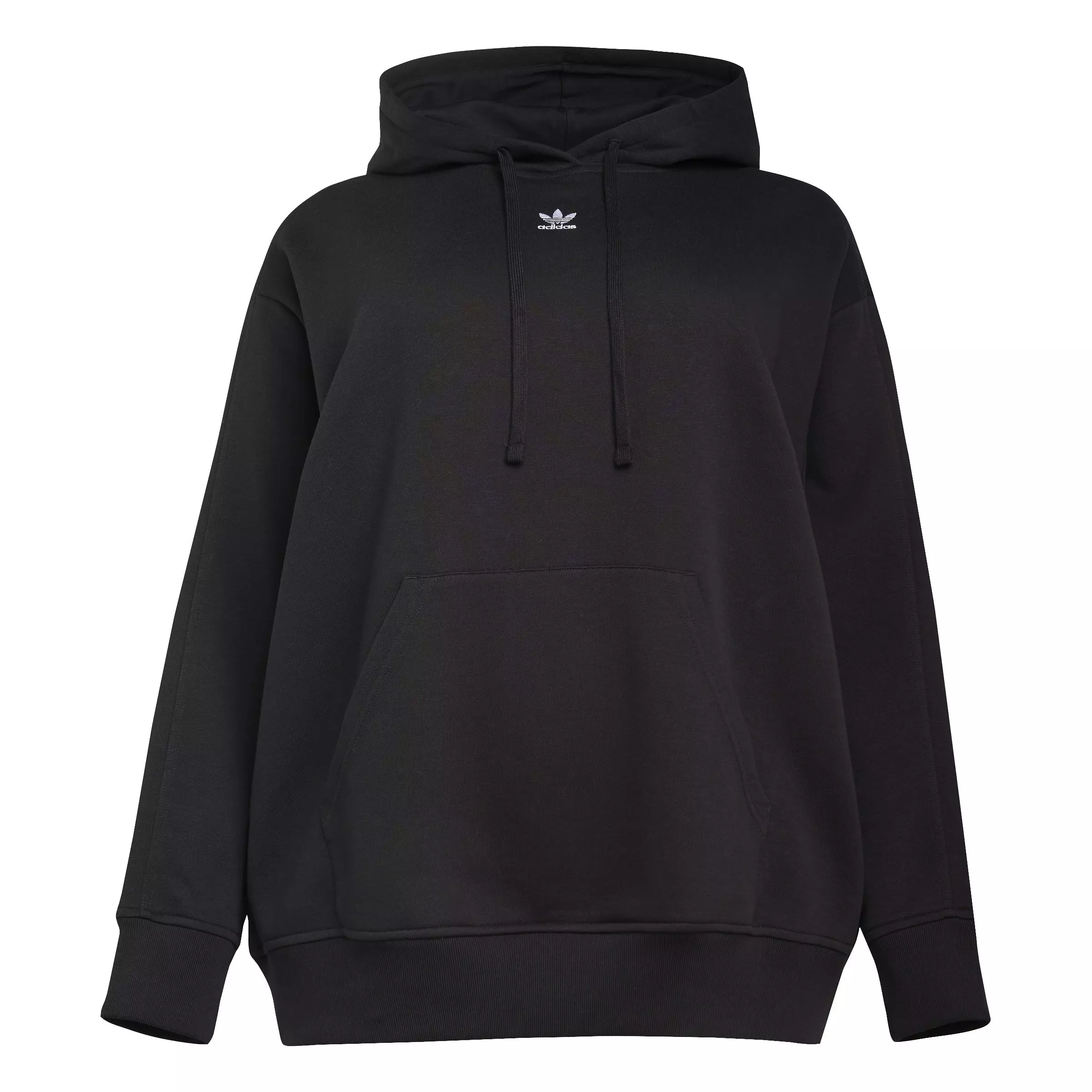 adidas Originals Women's Oversized Essentials Fleece Hoodie -Black - BLACK