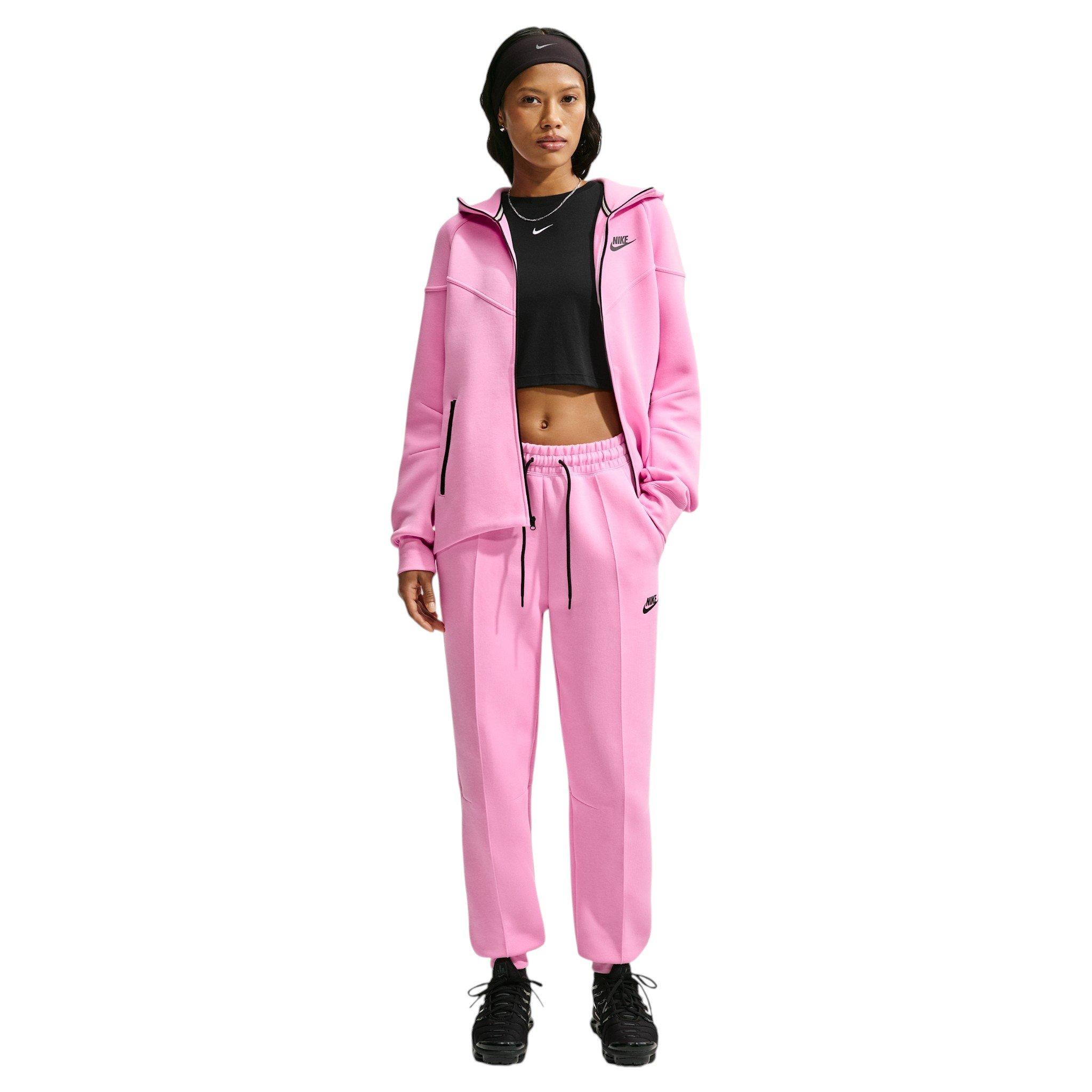 Nike Women's Sportswear Tech Fleece Mid-Rise Joggers - Pink/Black - PINK/BLACK