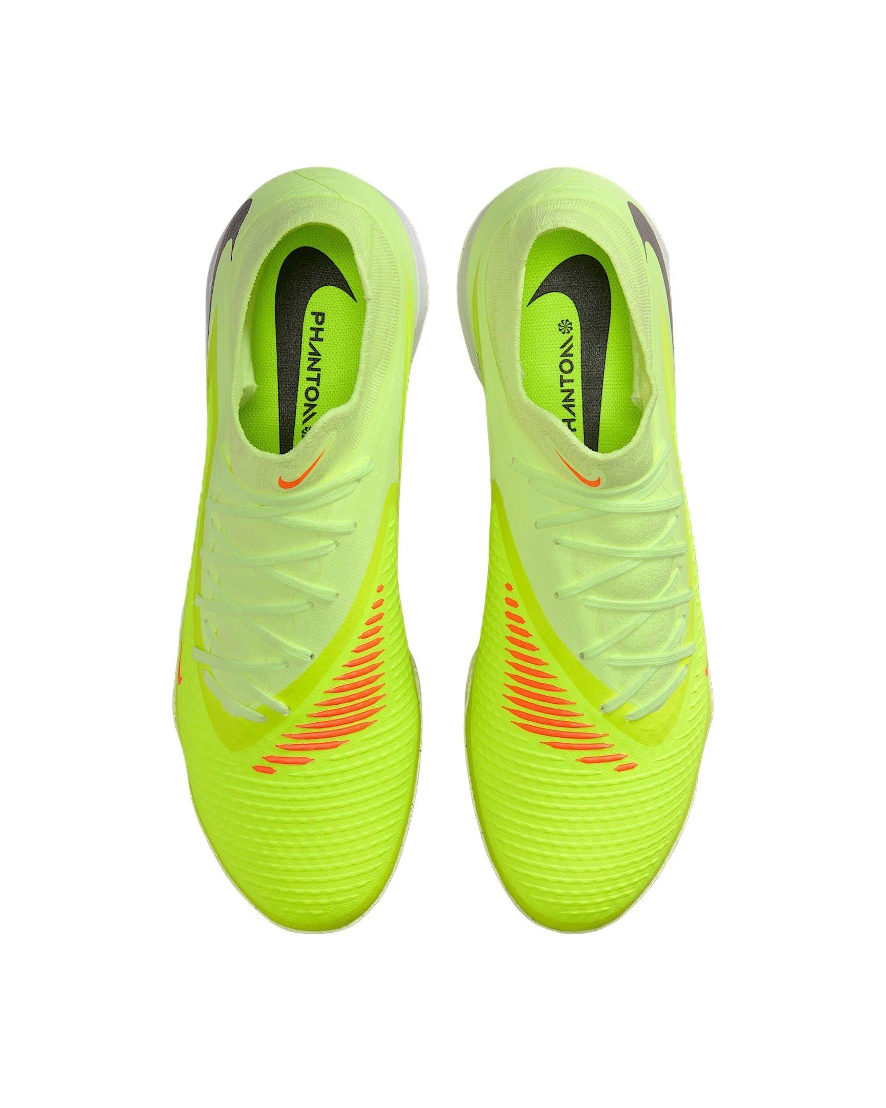 Nike Phantom 6 High Academy Turf "Hyper Crimson/Life Lime/Black" Men's Soccer Shoe - ORANGE/GREEN/BLACK Thumbnail View 3