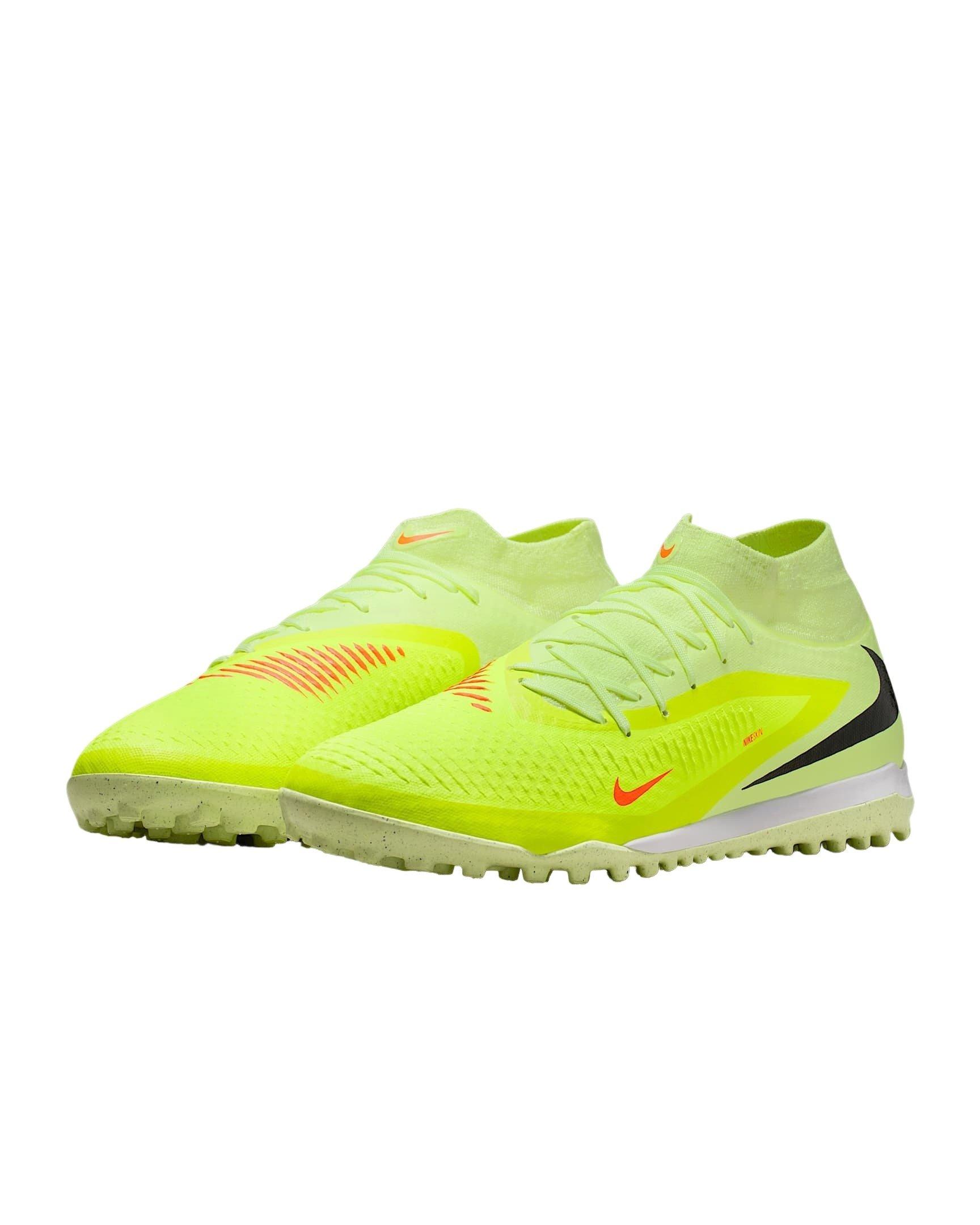 Nike Phantom 6 High Academy Turf "Hyper Crimson/Life Lime/Black" Men's Soccer Shoe - ORANGE/GREEN/BLACK Thumbnail View 4