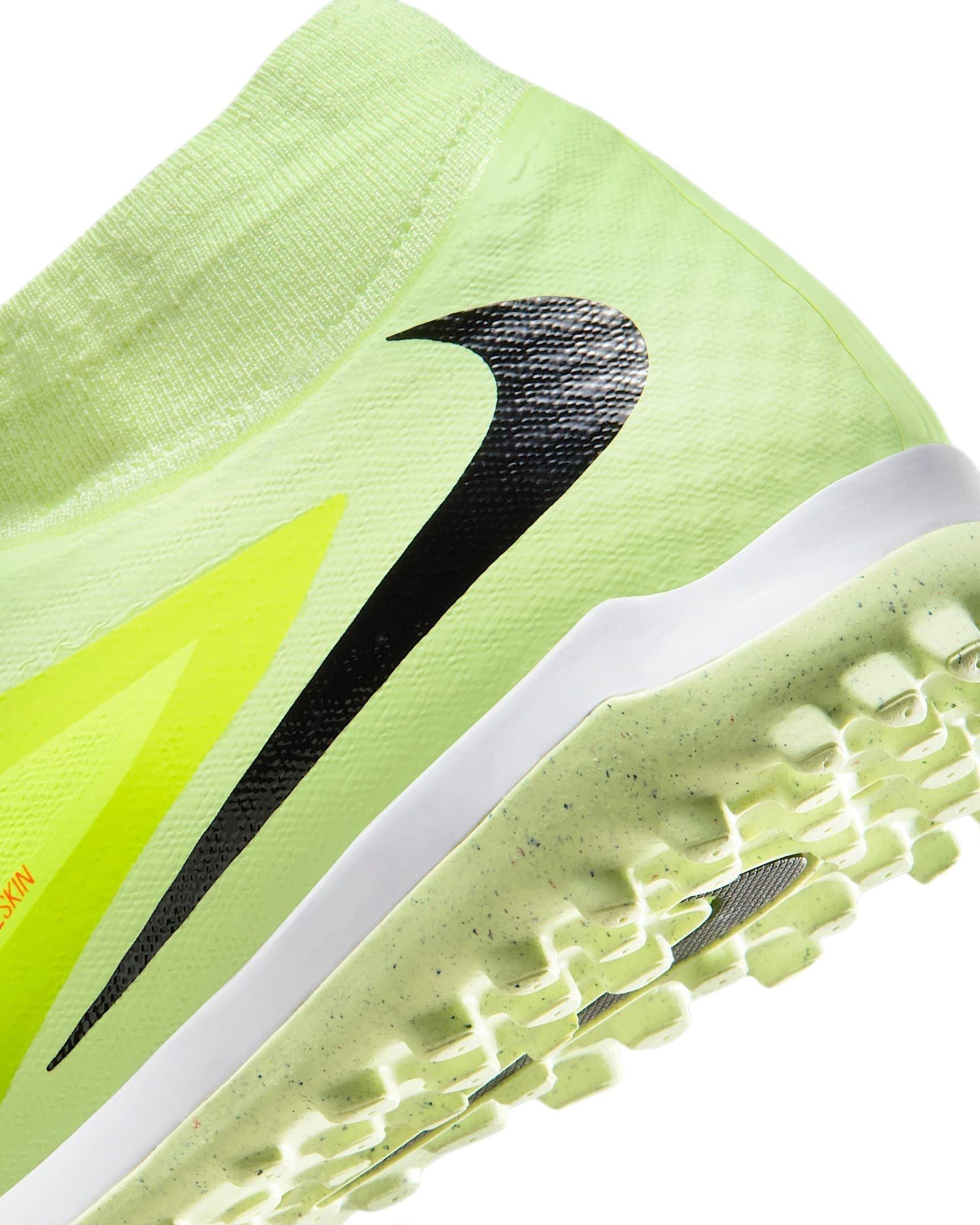 Nike Phantom 6 High Academy Turf "Hyper Crimson/Life Lime/Black" Men's Soccer Shoe - ORANGE/GREEN/BLACK Thumbnail View 7