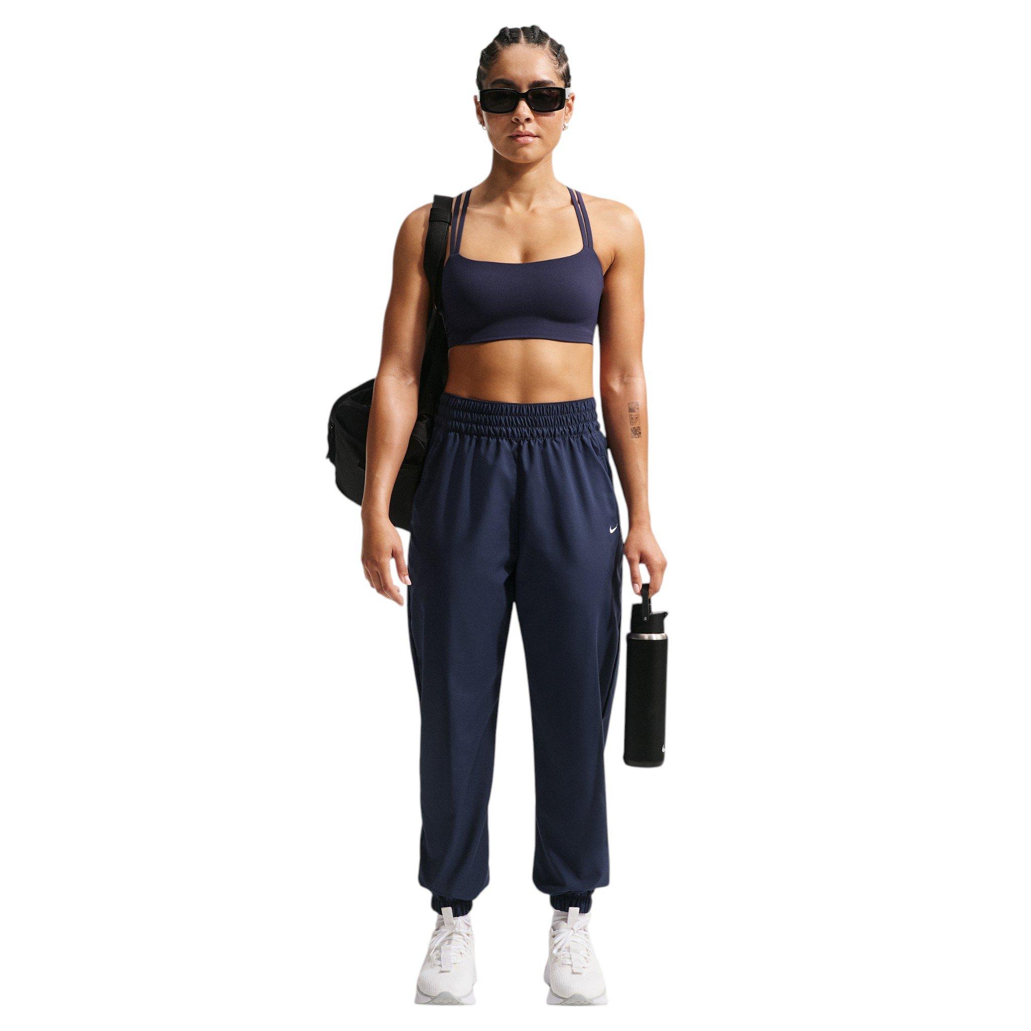 Nike Women's One Dri-FIT High-Waisted 7/8 Joggers - Navy/White - NAVY/WHITE Thumbnail View 4