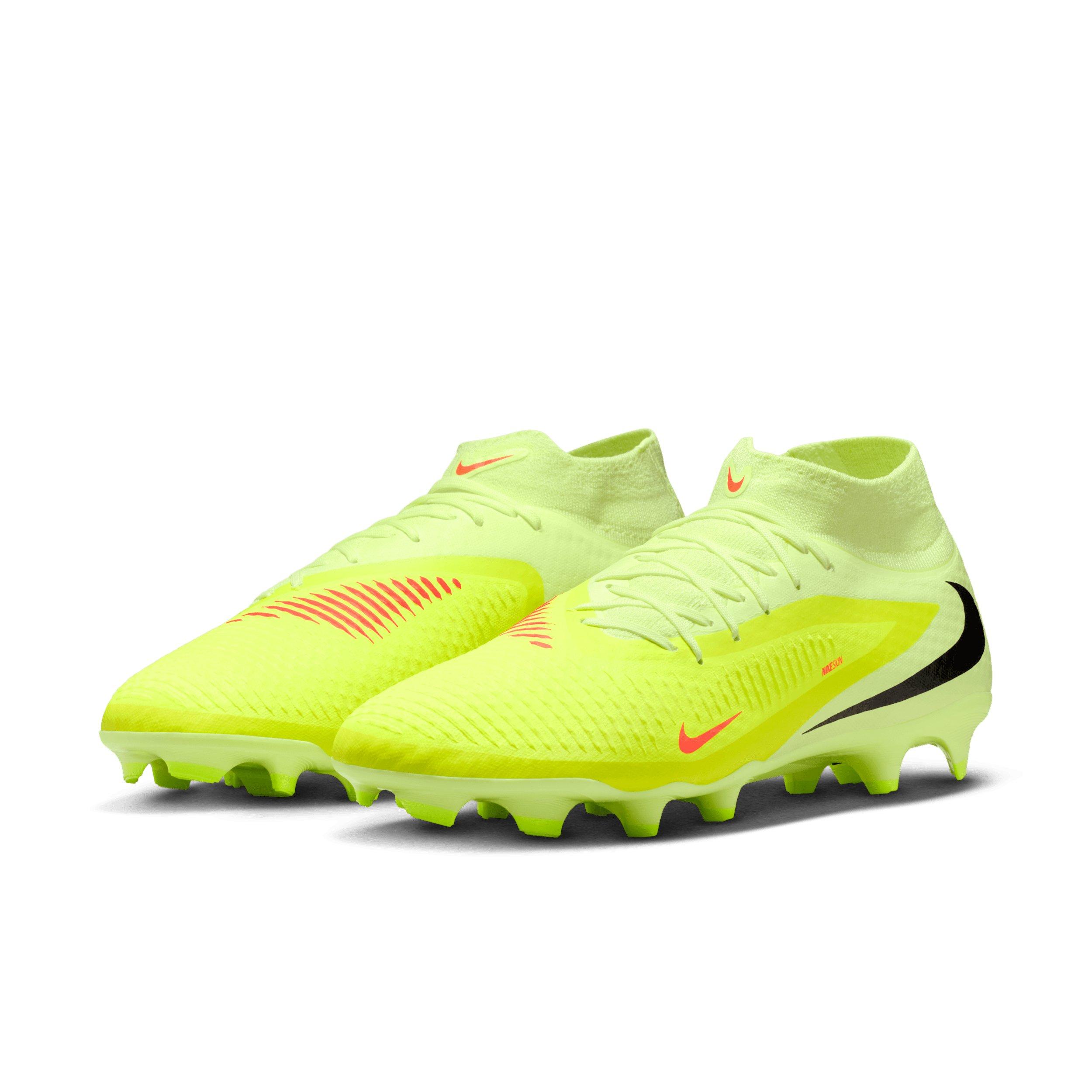 Nike Phantom 6 High Academy MG "Hyper Crimson/Limelight/Black" Men's Soccer Cleat - CRIMSON/LIMELIGHT/BLACK Thumbnail View 3