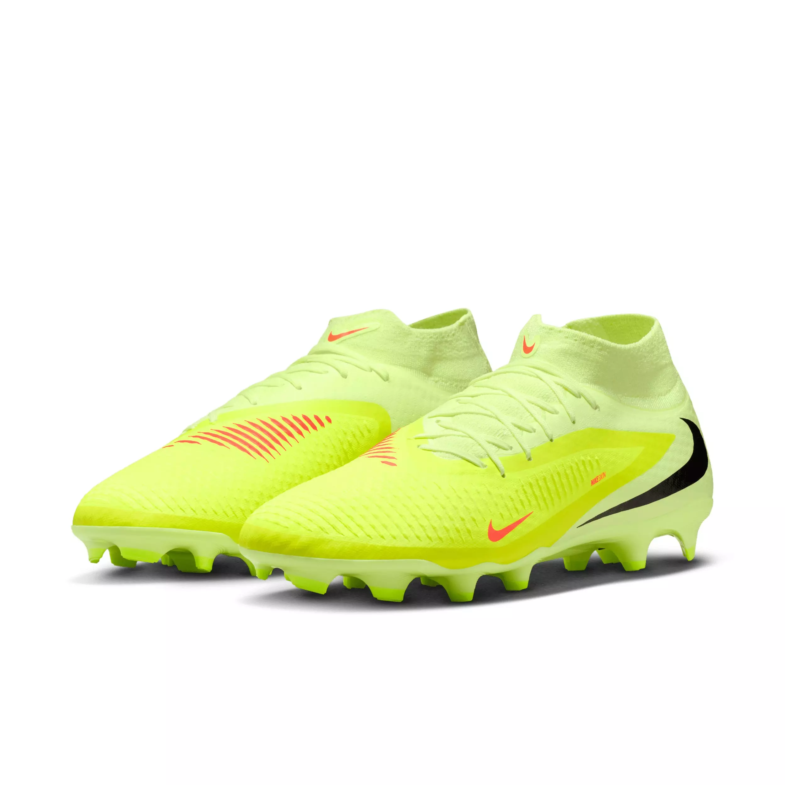Nike Phantom 6 High Academy MG "Hyper Crimson/Limelight/Black" Men's Soccer Cleat - CRIMSON/LIMELIGHT/BLACK