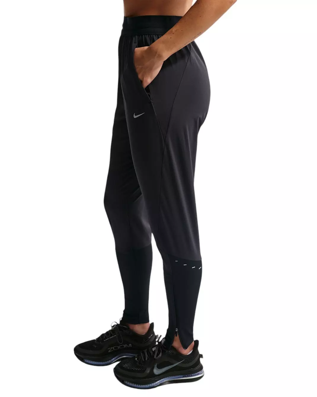 Nike Women's Swift Dri-FIT Mid-Rise Running Pants - Black - BLACK
