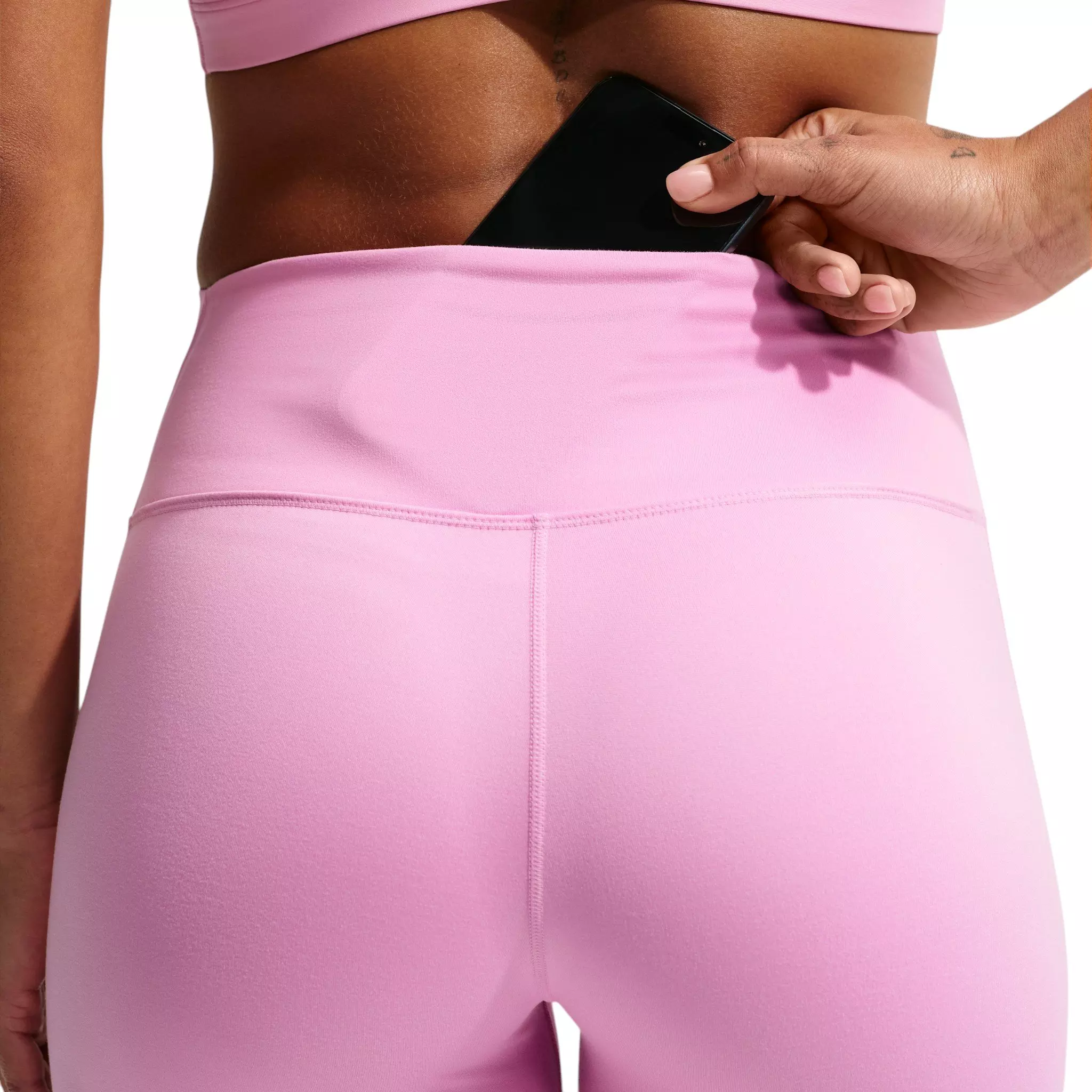 Nike Women's One High-Waisted Flared Leggings - Pink/White - PINK/WHITE
