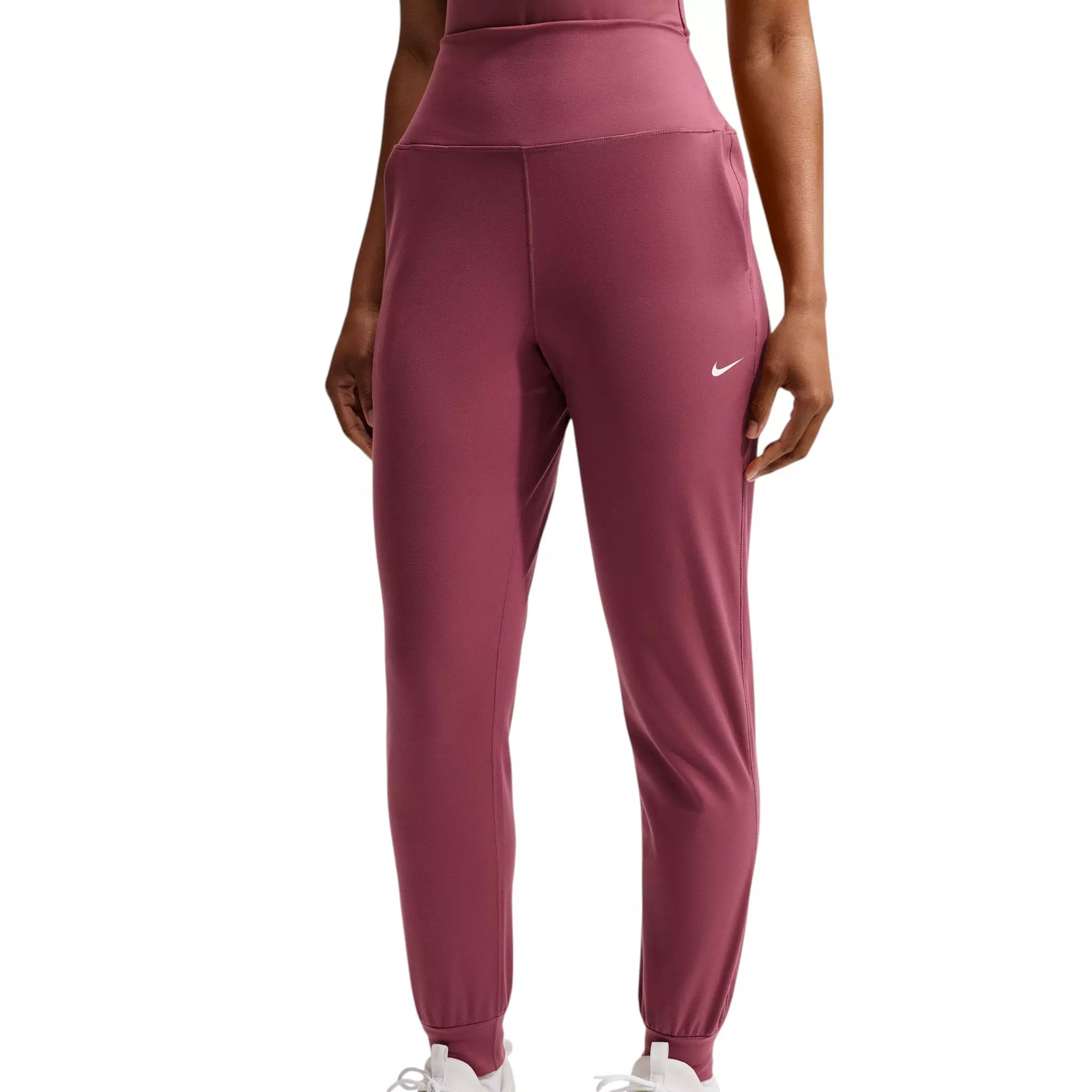 Nike Women's One High-Waisted Full-Length Knit Joggers - Pink Smoke - PINK SMOKE