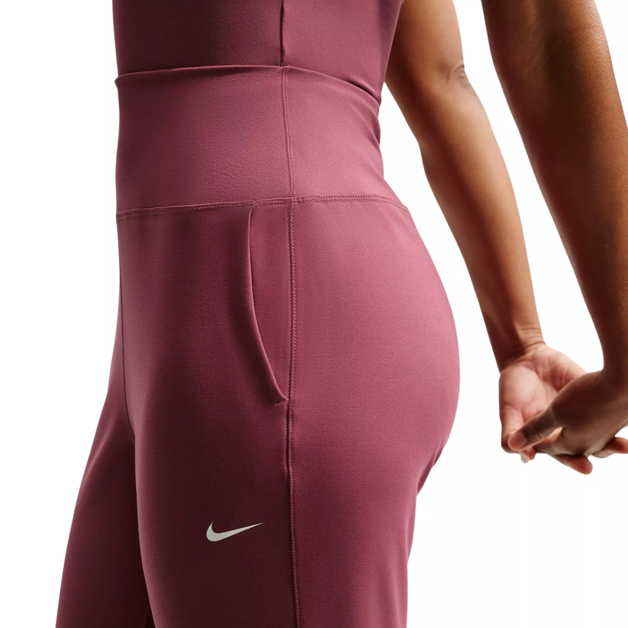 Nike Women's One High-Waisted Full-Length Knit Joggers - Pink Smoke - PINK SMOKE