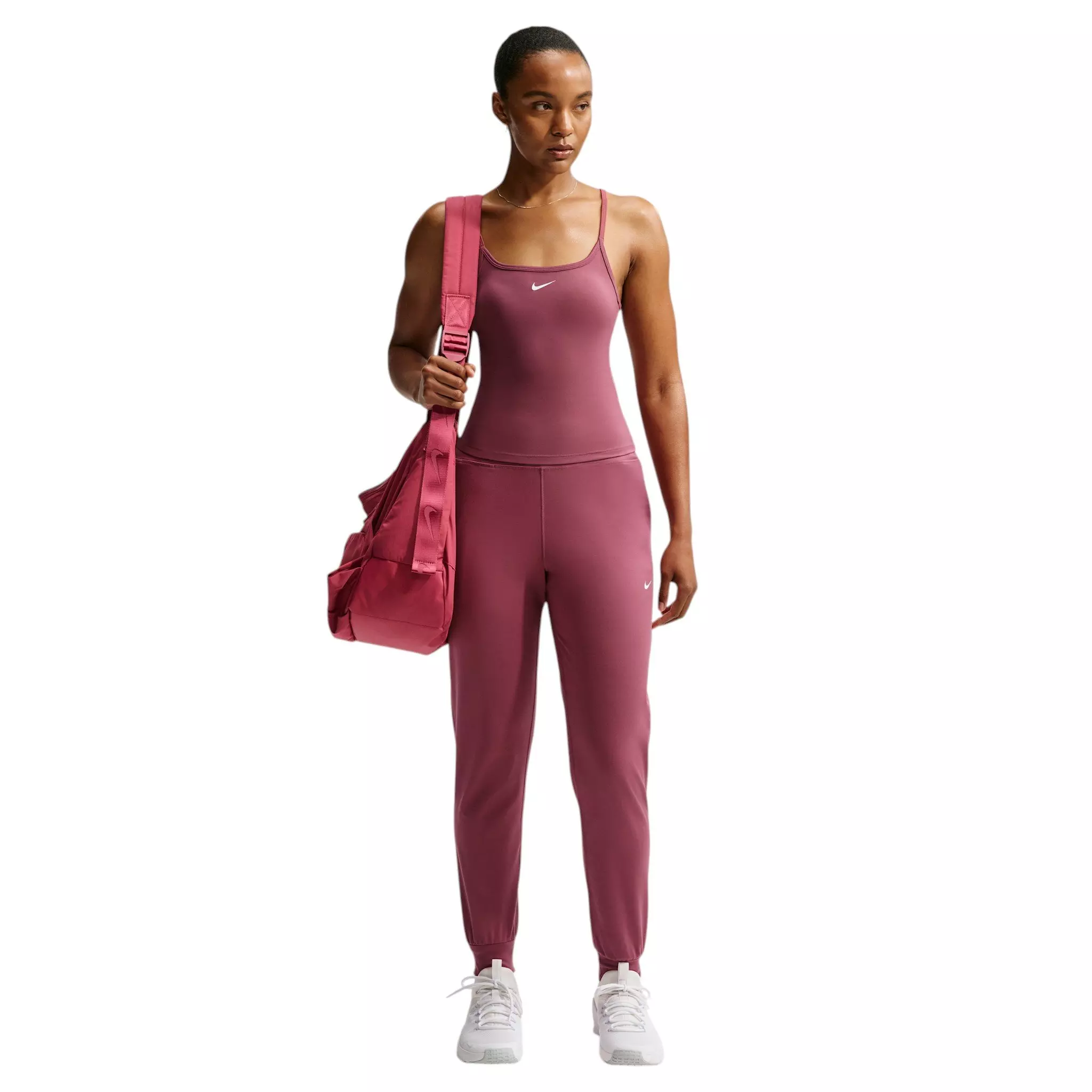 Nike Women's One High-Waisted Full-Length Knit Joggers - Pink Smoke - PINK SMOKE