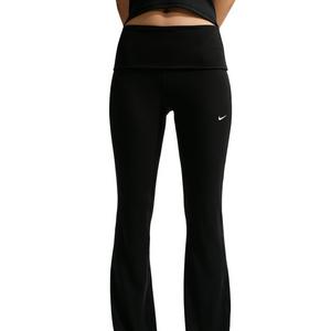 Nike Women's Sportswear Chill Knit Mid-Rise Tight Ribbed Pants - Black/White - BLACK/WHITE