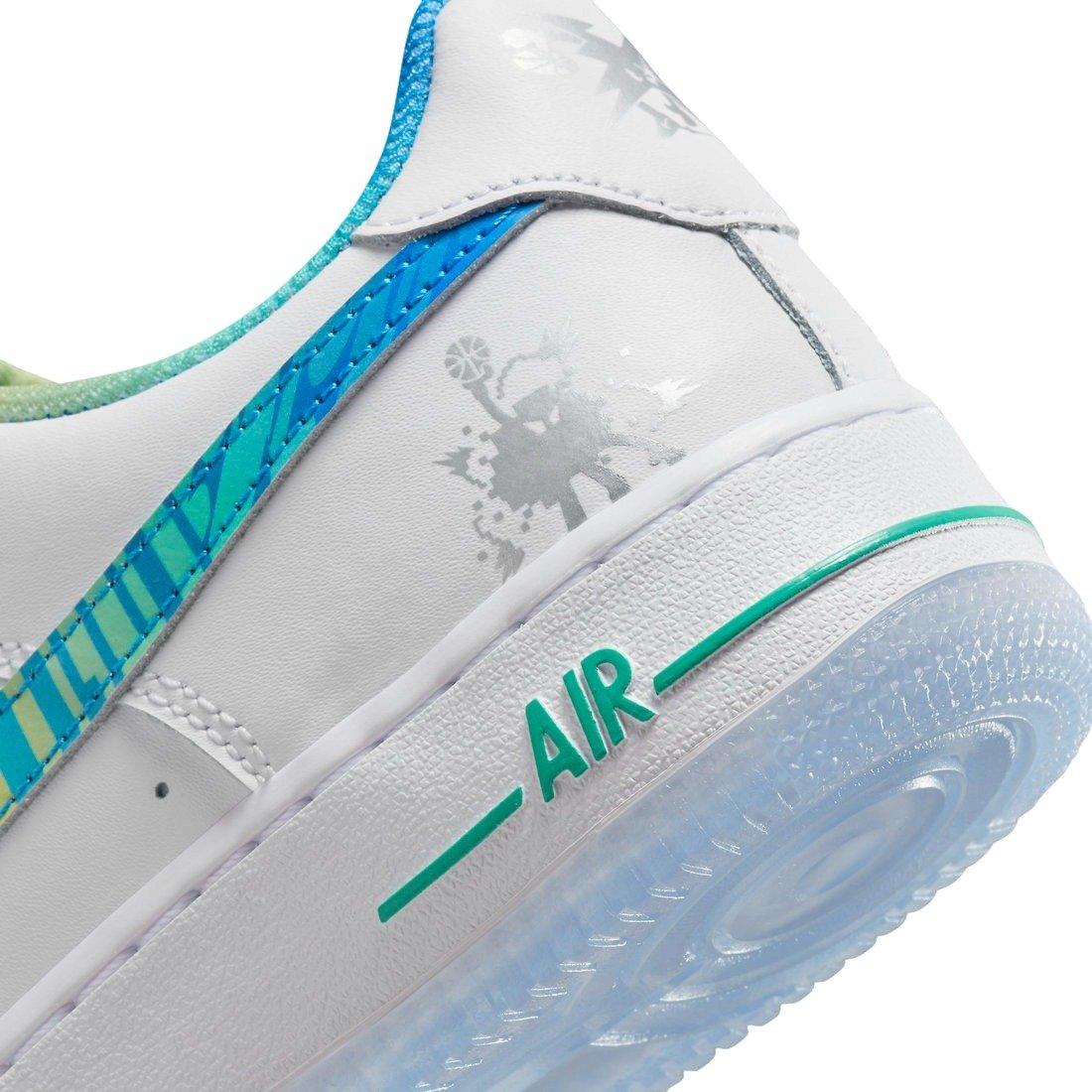 Nike Big Kids Air Force 1 Lv8 (white / multi-color-medium blue)