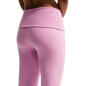 Nike Women's Sportswear Chill Knit Mid-Rise Tight Ribbed Pants - Pink/White - PINK/WHITE