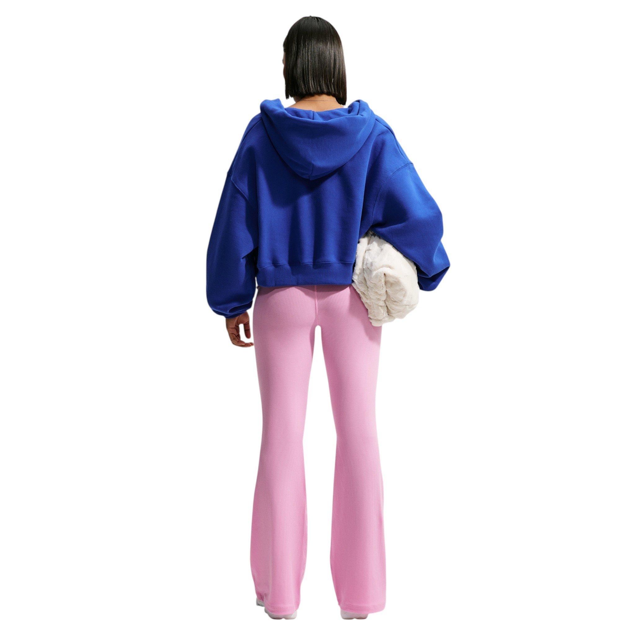 Nike Women's Sportswear Chill Knit Mid-Rise Tight Ribbed Pants - Pink/White - PINK/WHITE
