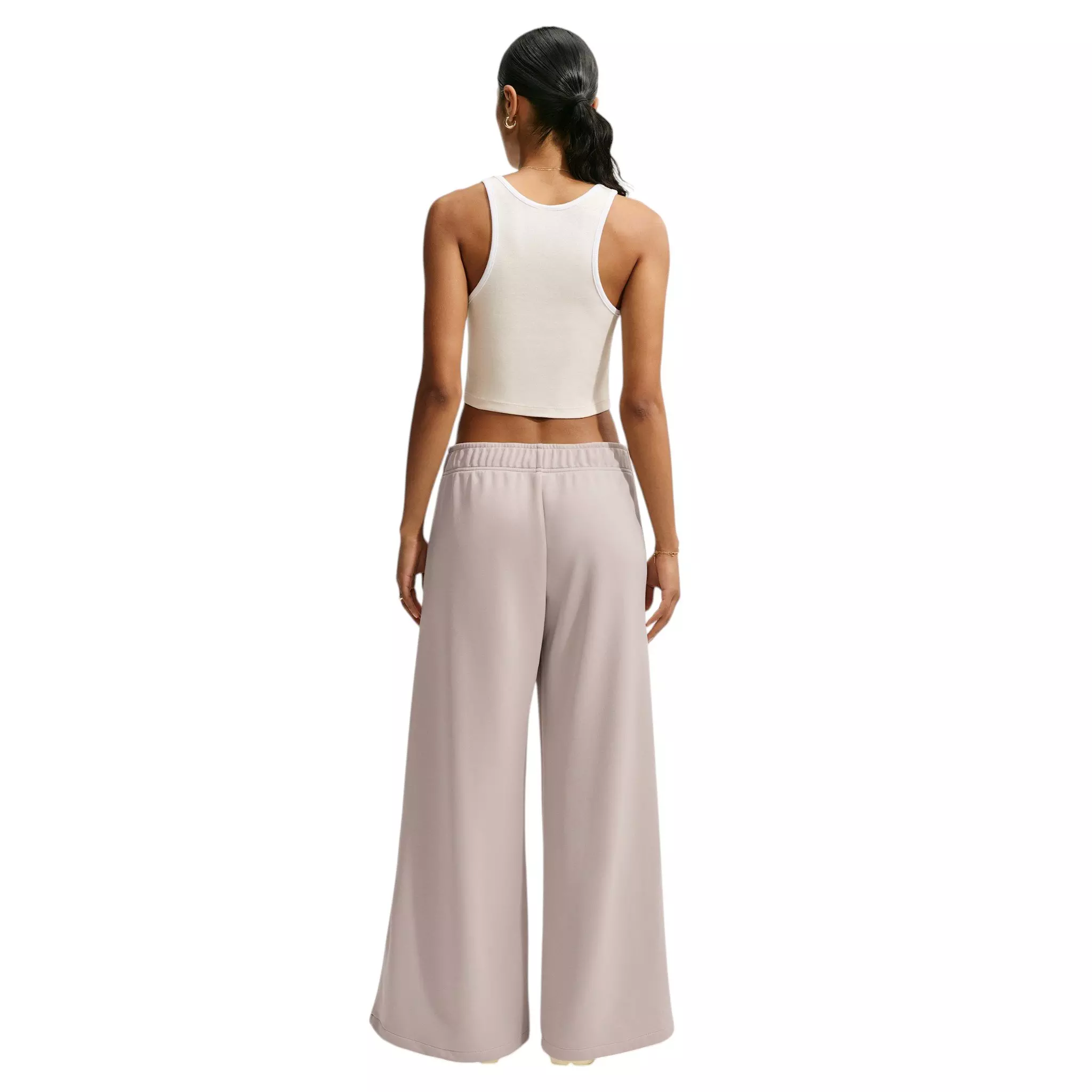 Nike Women's Sportswear Mid-Rise Wide-Leg Track Pants - Cream - CREAM