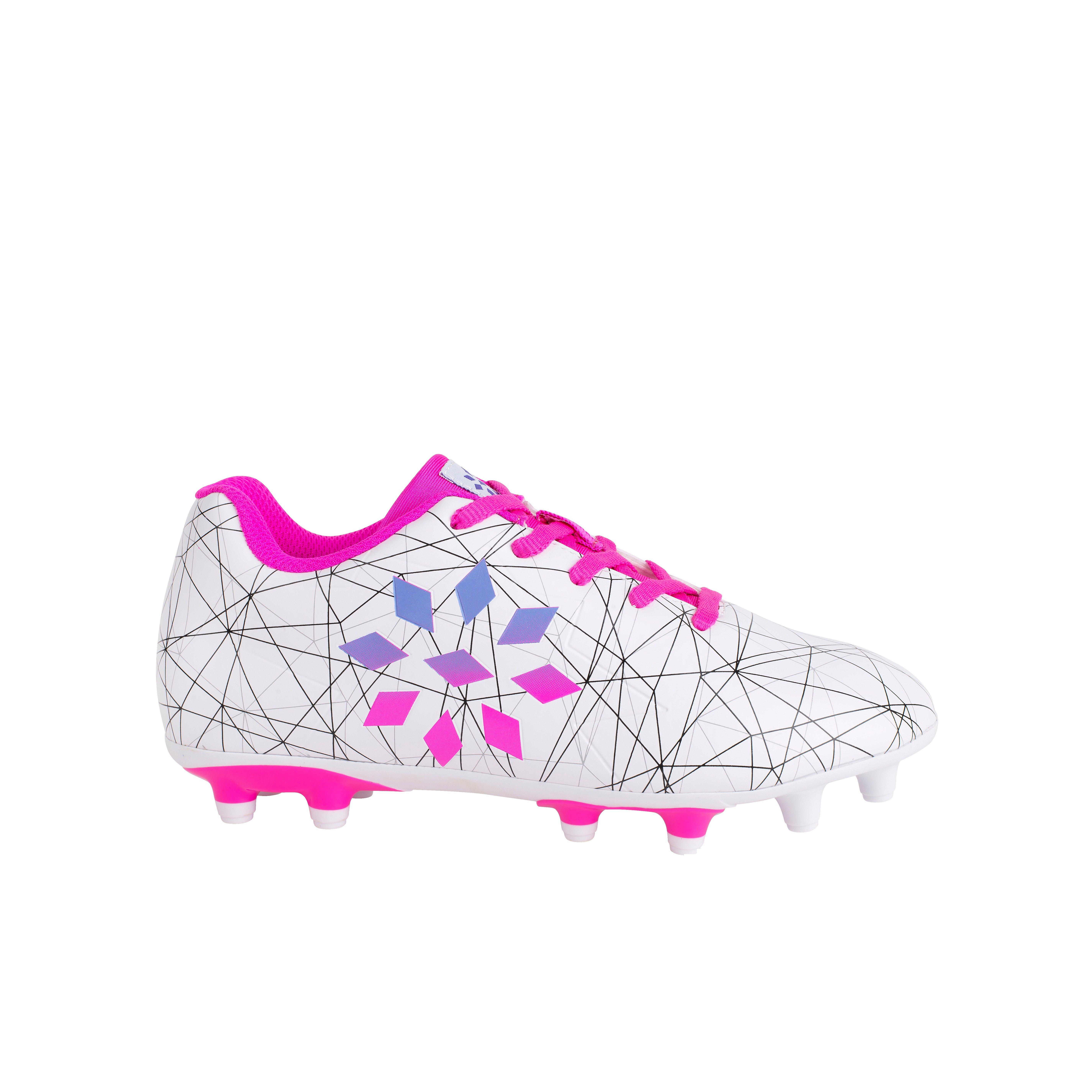 RIP-IT  Grade School Girls' "White/Pink Glo" Soccer Cleat