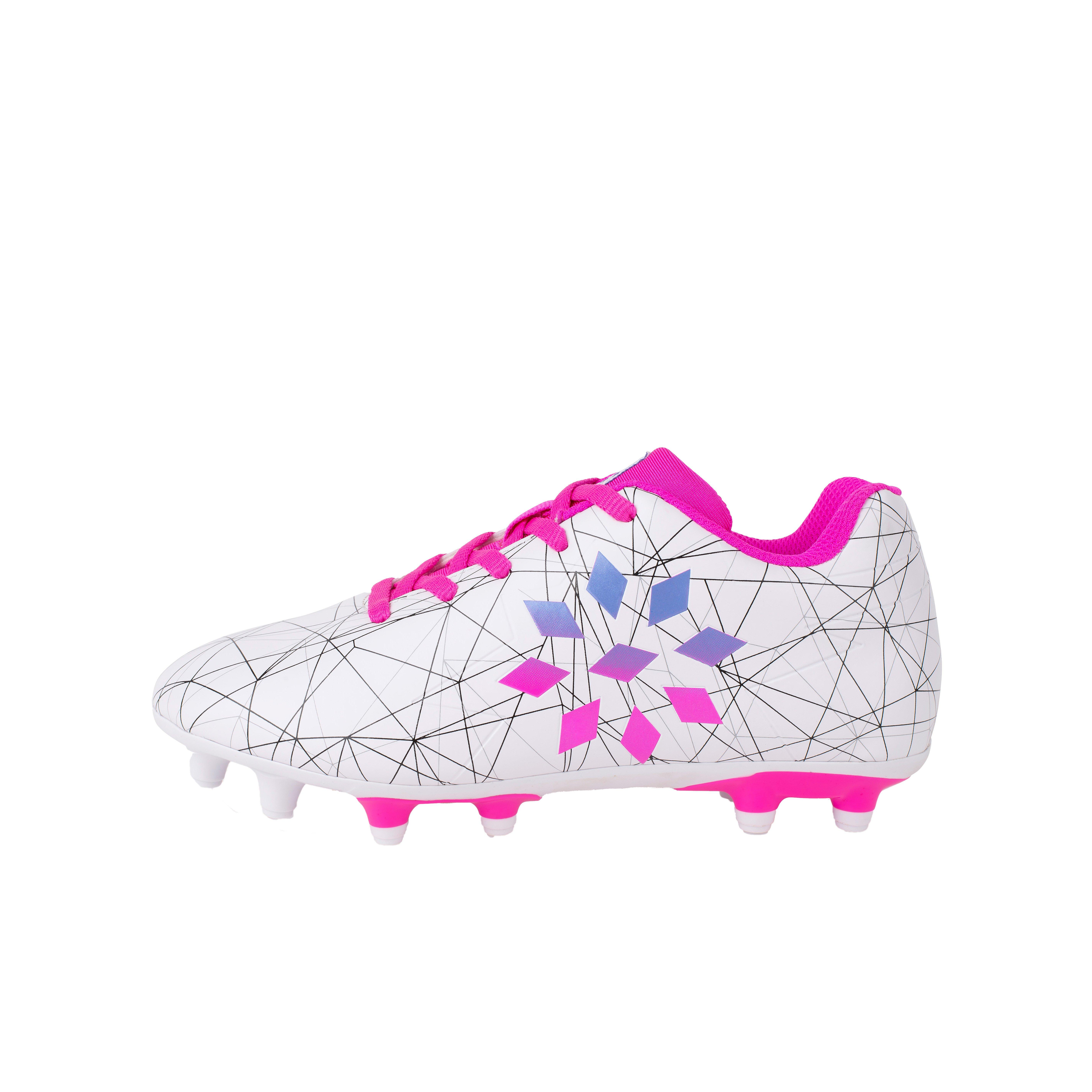 RIP-IT  Grade School Girls' "White/Pink Glo" Soccer Cleat